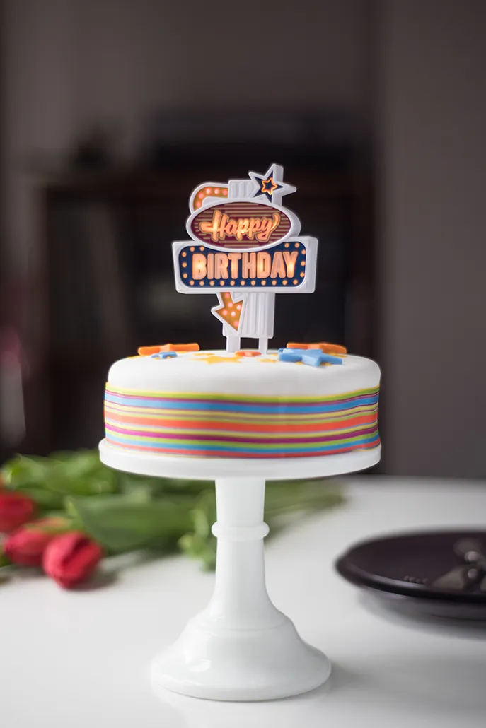 Happy Birthday LED Cake Topper - Image 2