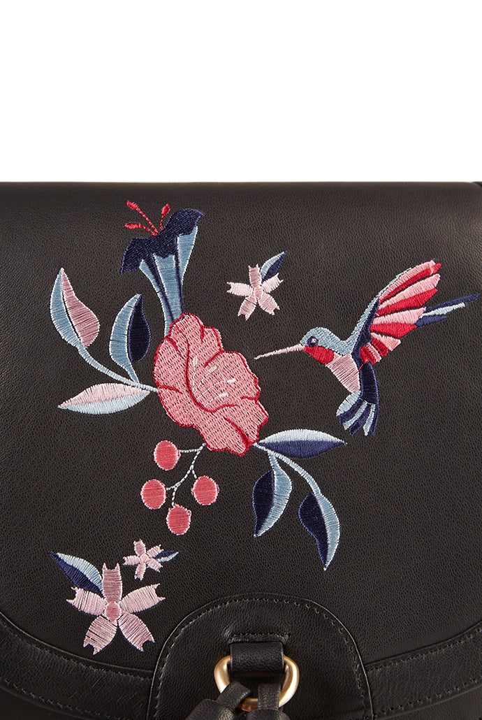 Hazel Hummingbird Embroidered Saddle Bag - Image 6