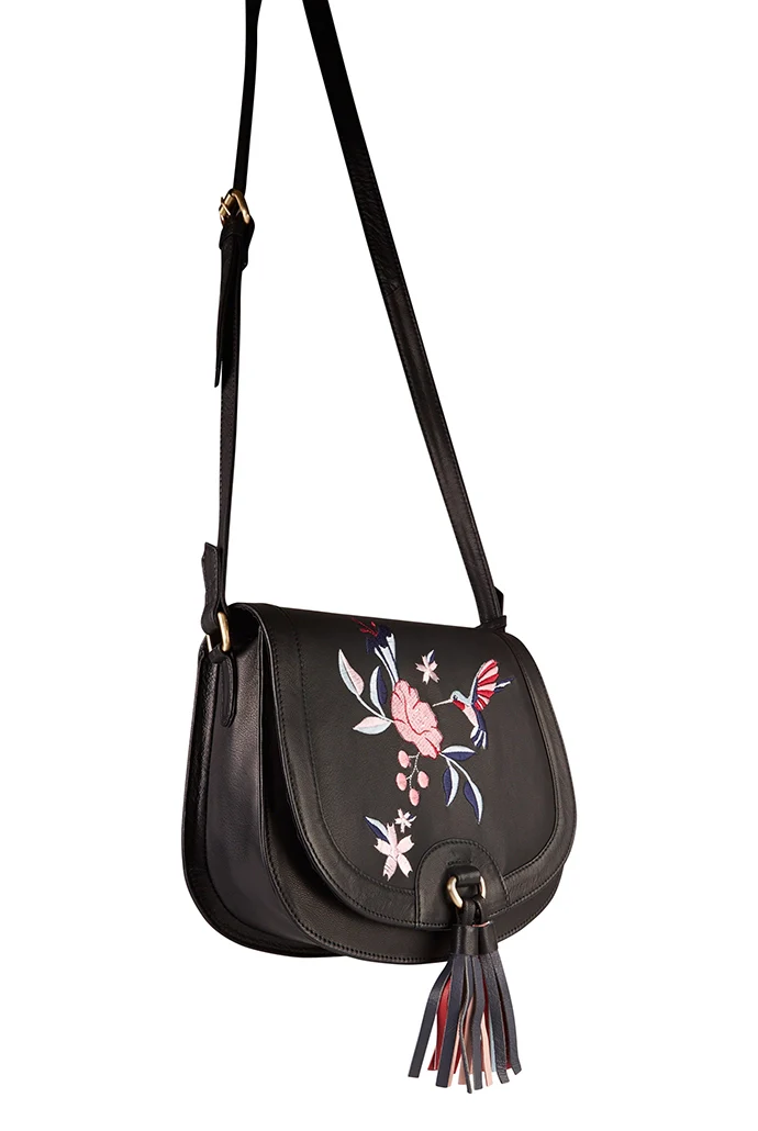 Hazel Hummingbird Embroidered Saddle Bag - Image 7