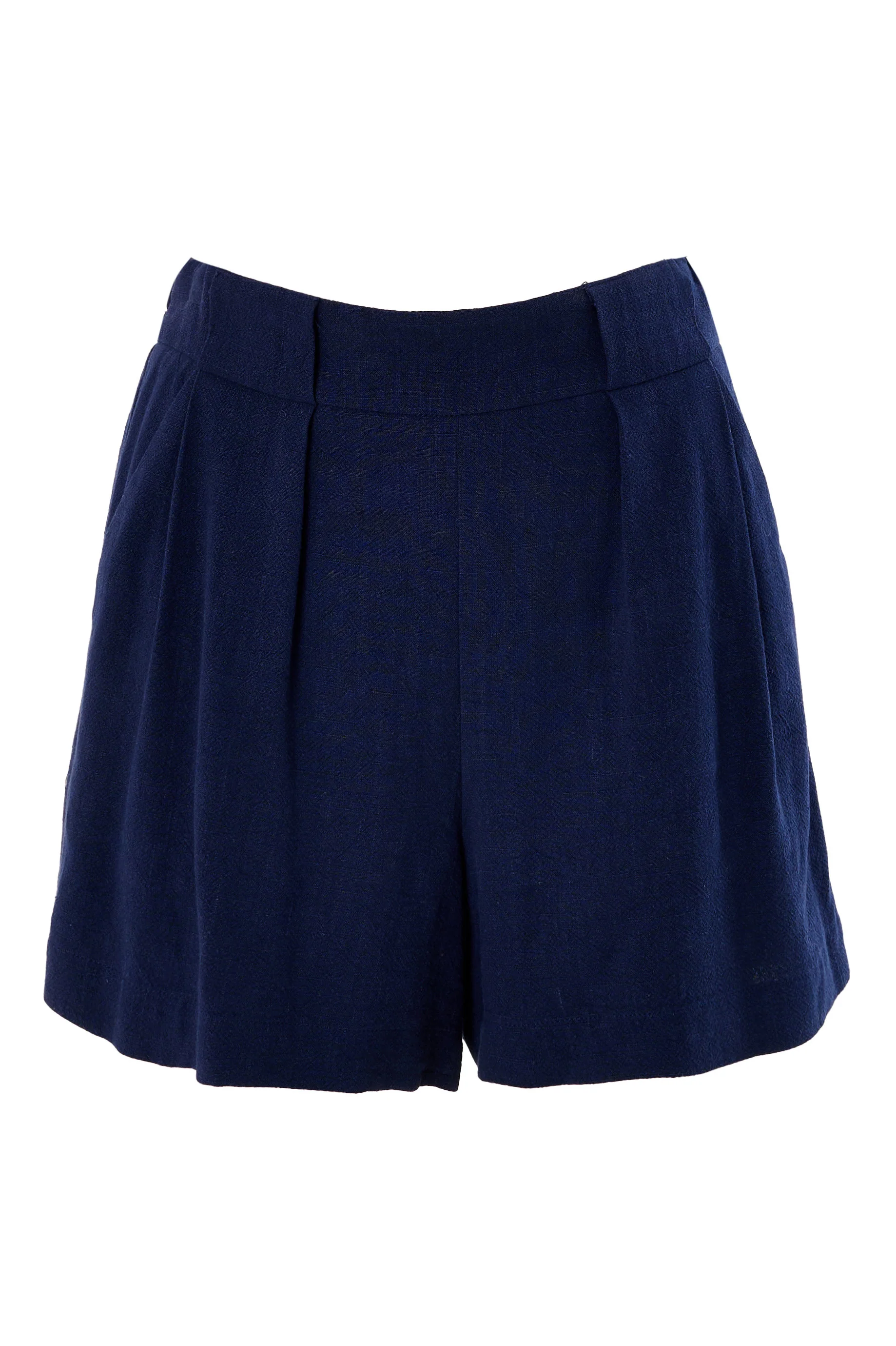 Hilton Linen Mix Shorts - Navy - Image 4