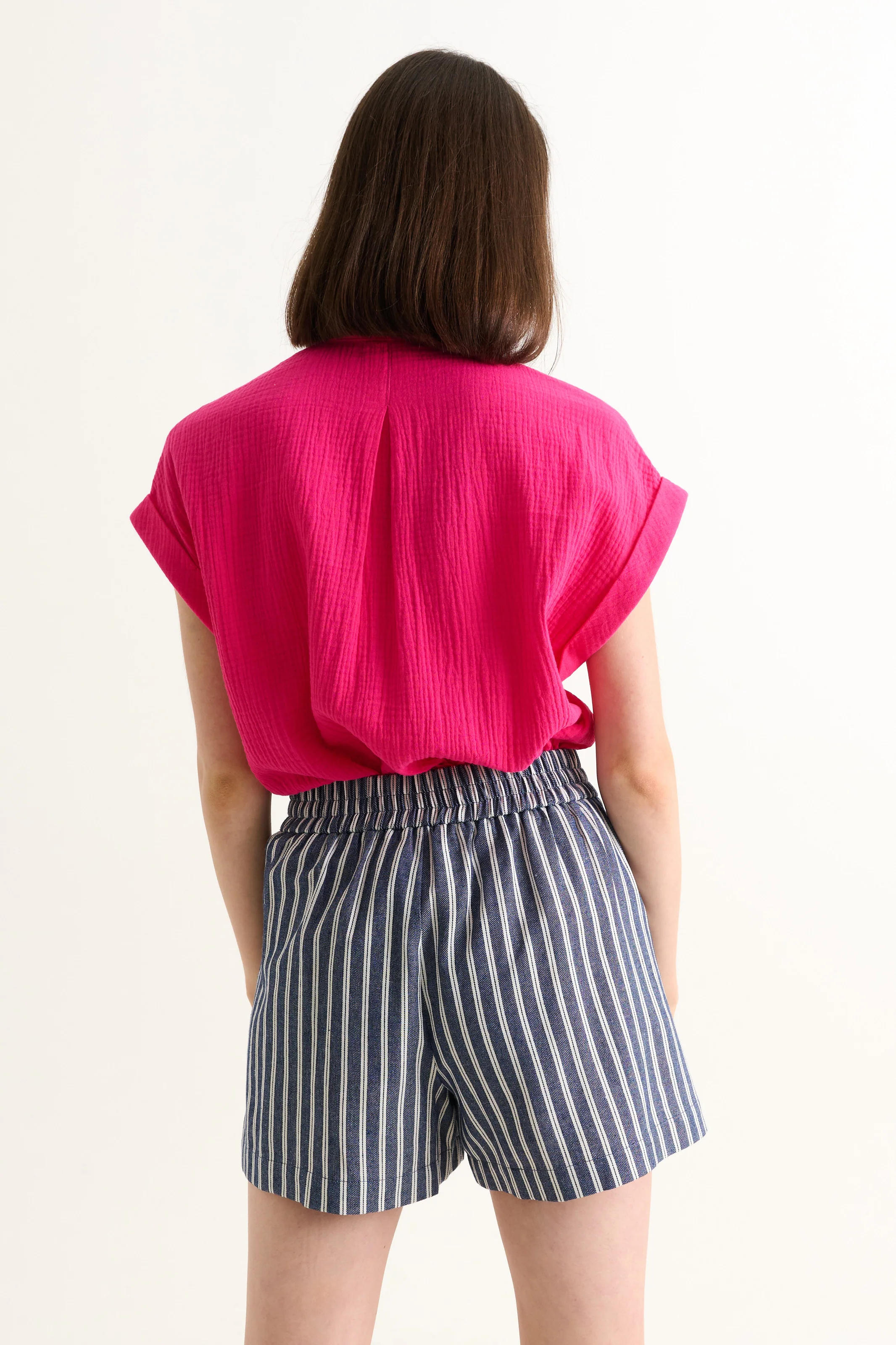 Hilton Ticking Stripe Shorts - Navy & White - Image 3