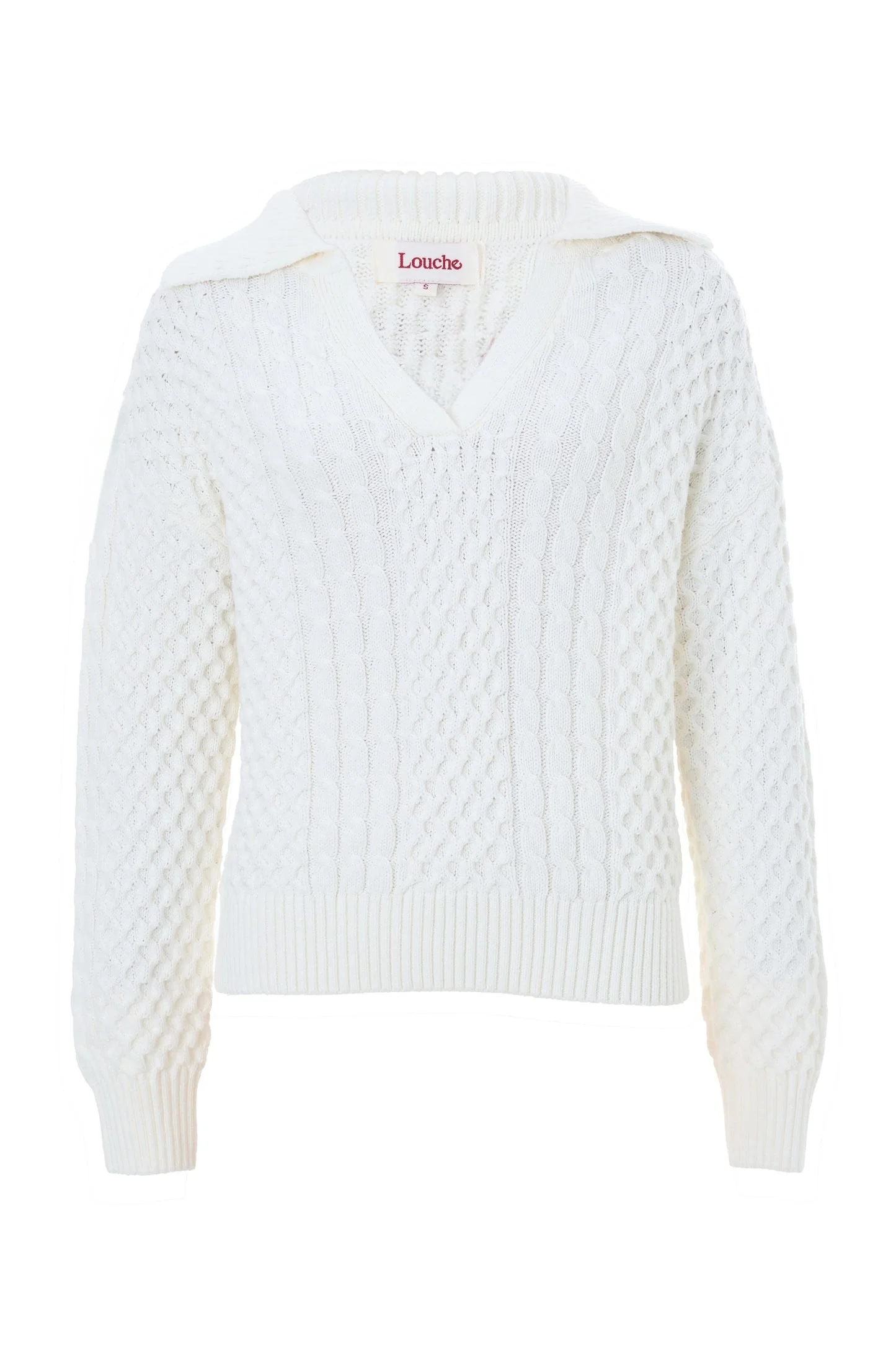 Jamie Cable Collar Jumper - Off White - Image 5