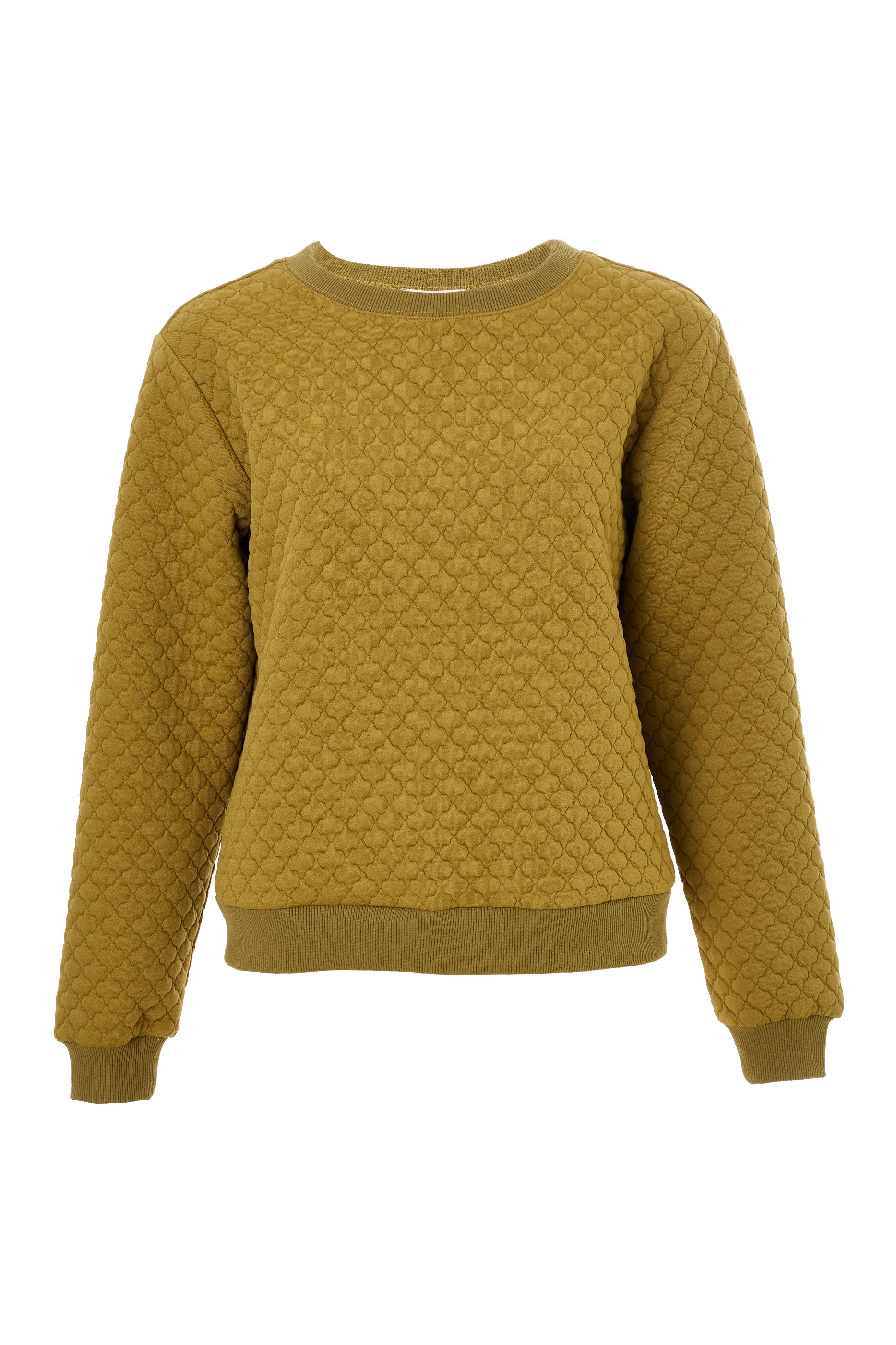 Jan Tile Quilted Sweatshirt - Dark Mustard - Image 5