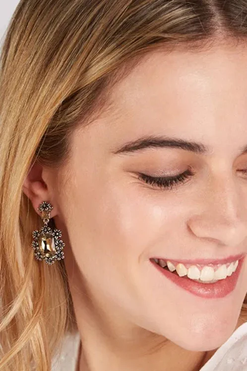 Jenifer Black Stone Drop Earrings