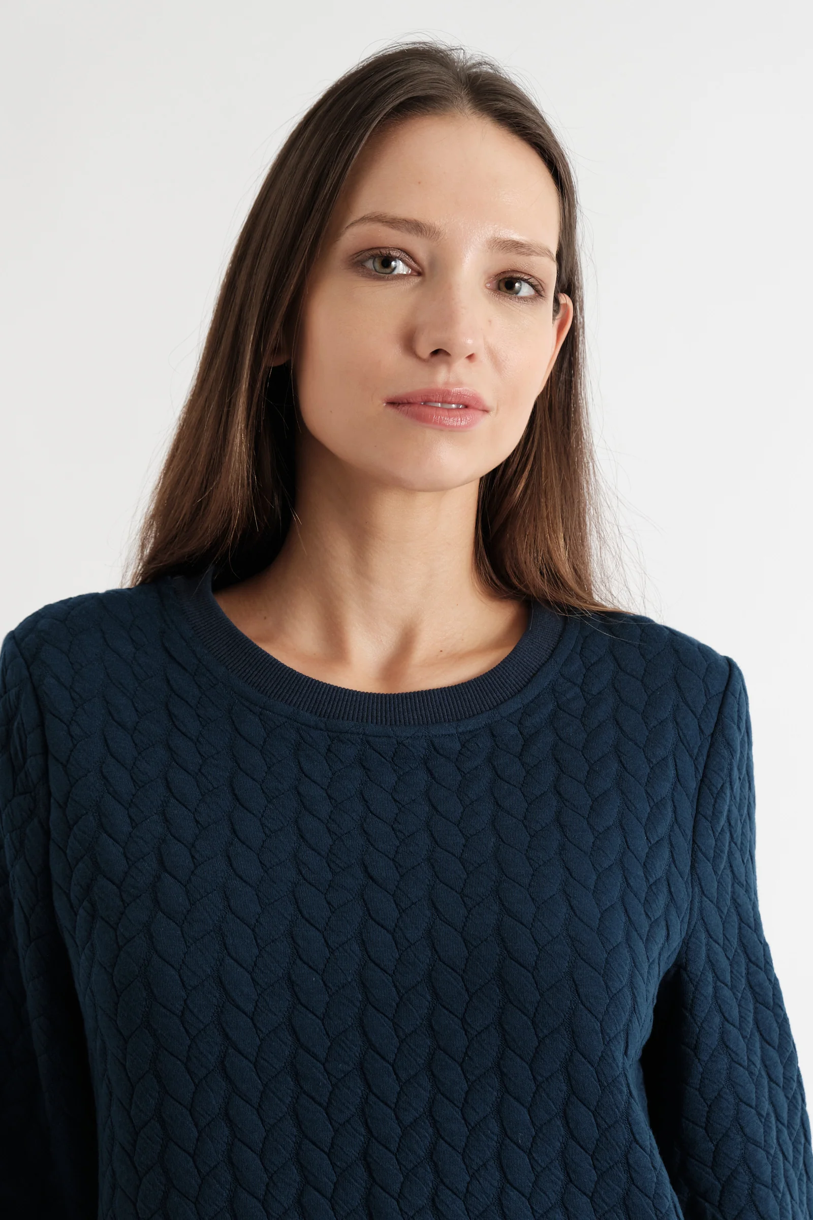 Jessika Plait Mini Dress in Navy - Image 3