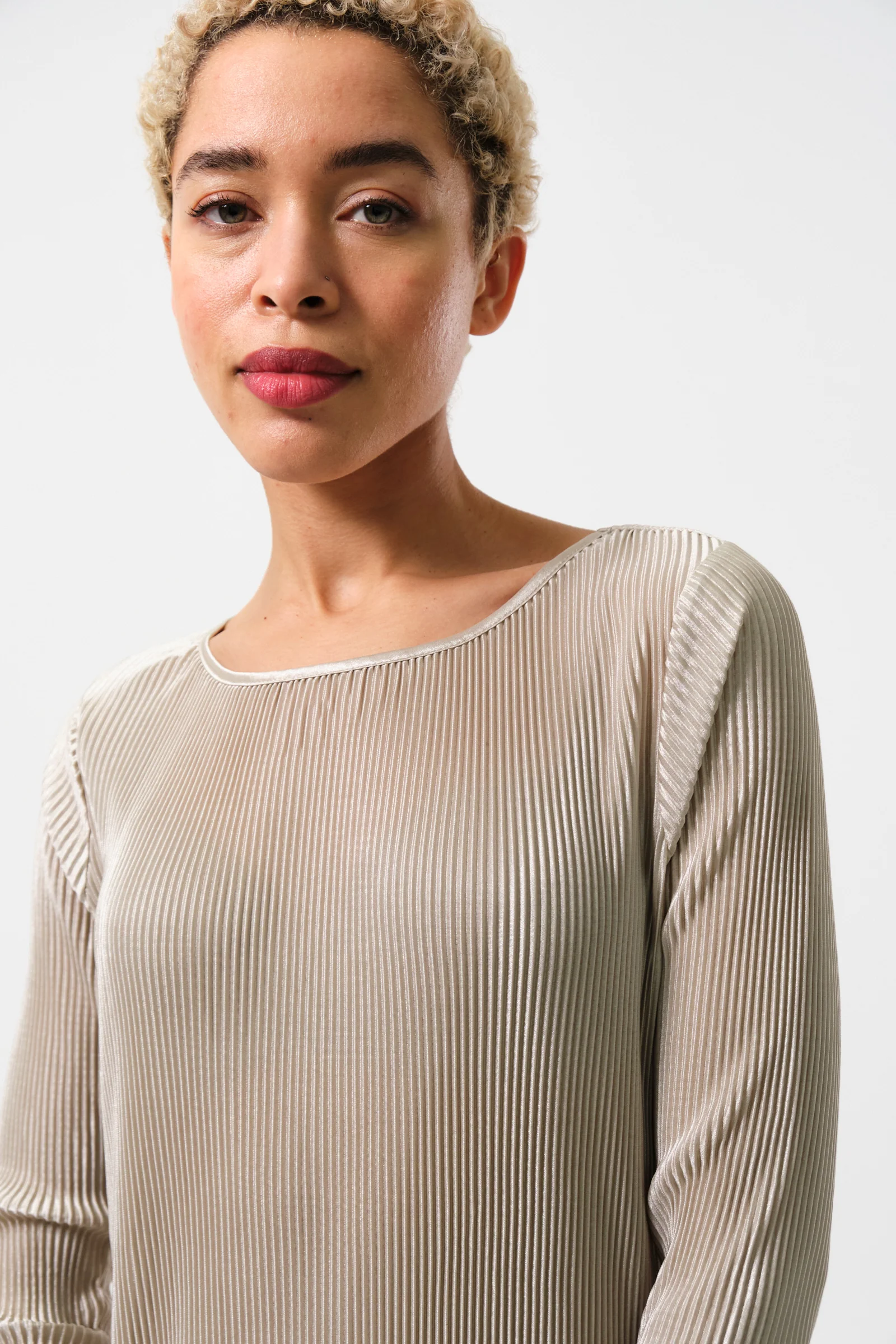 Joeva Pleated Midi Dress - Stone - Image 4