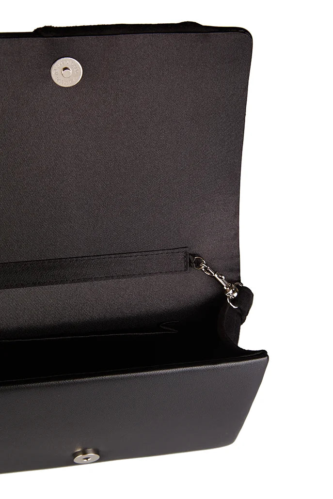 Jolie Black Bow Detail Crossbody Bag - Image 4