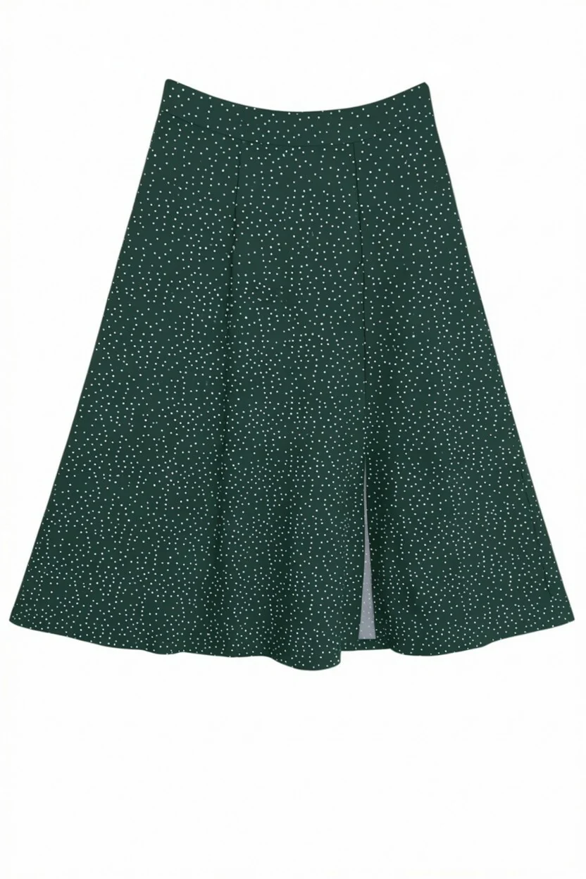 Kiyo Dark Green Dot Midi skirt - Image 3