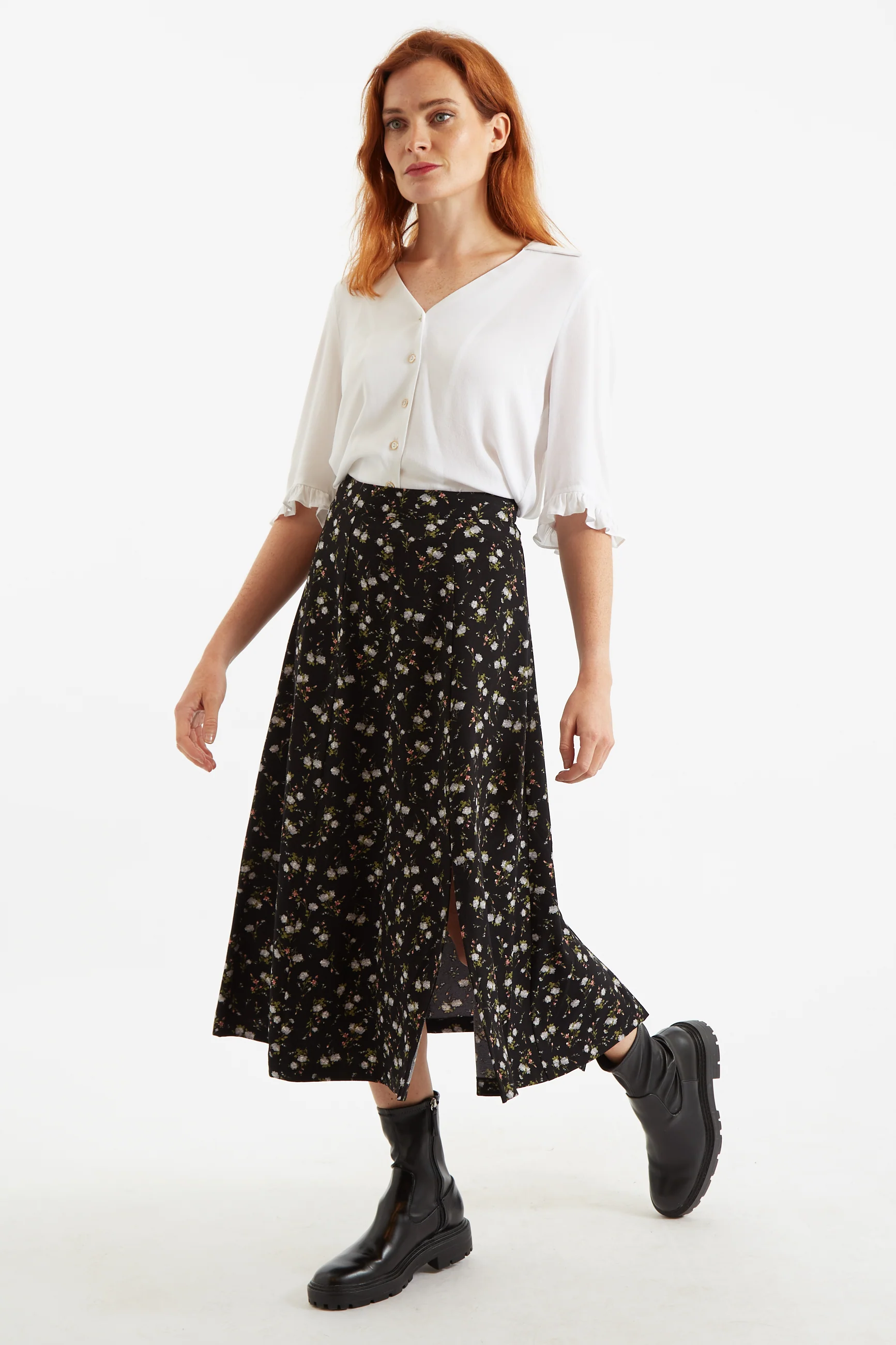 Kiyo Slavic Flowers Midi Skirt - Image 4