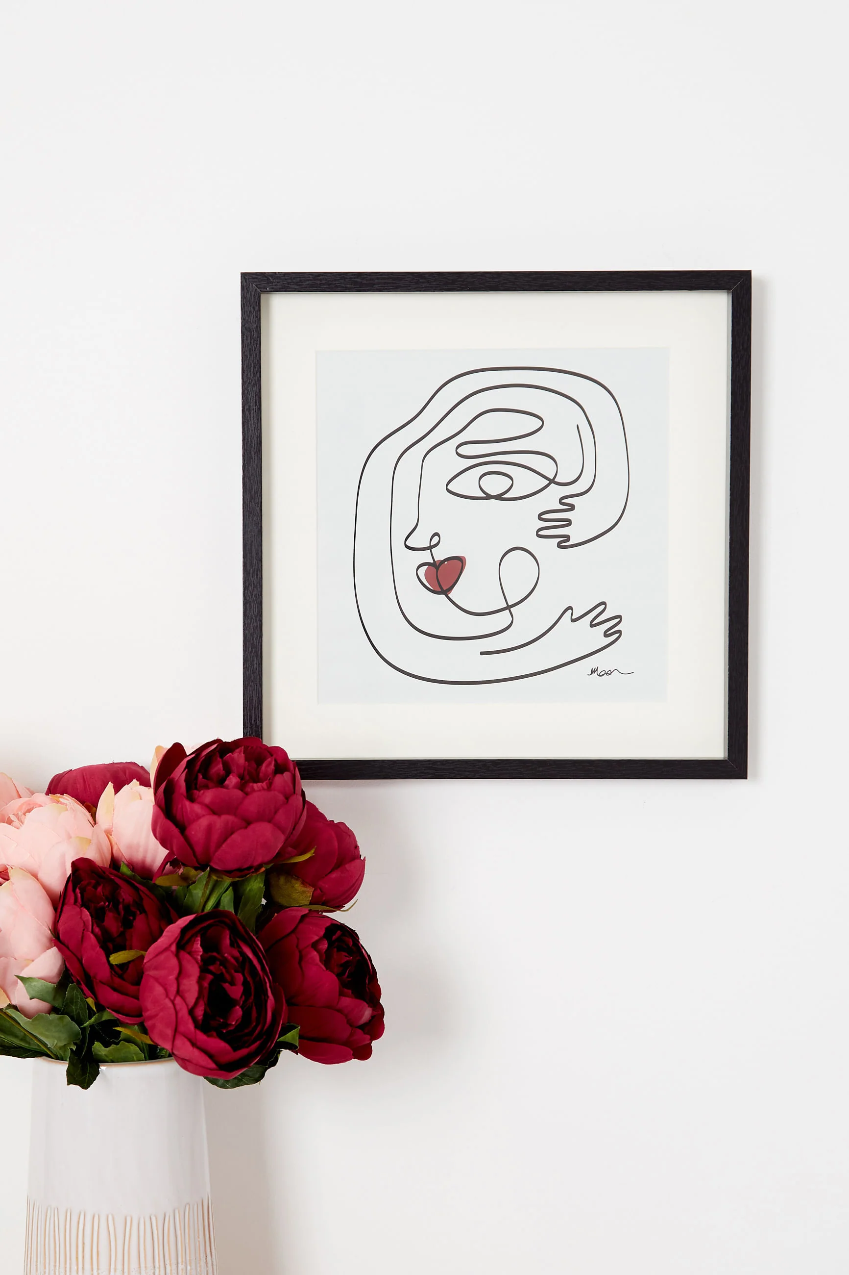 Large Abstract Hair Swirl Face Wall Art
