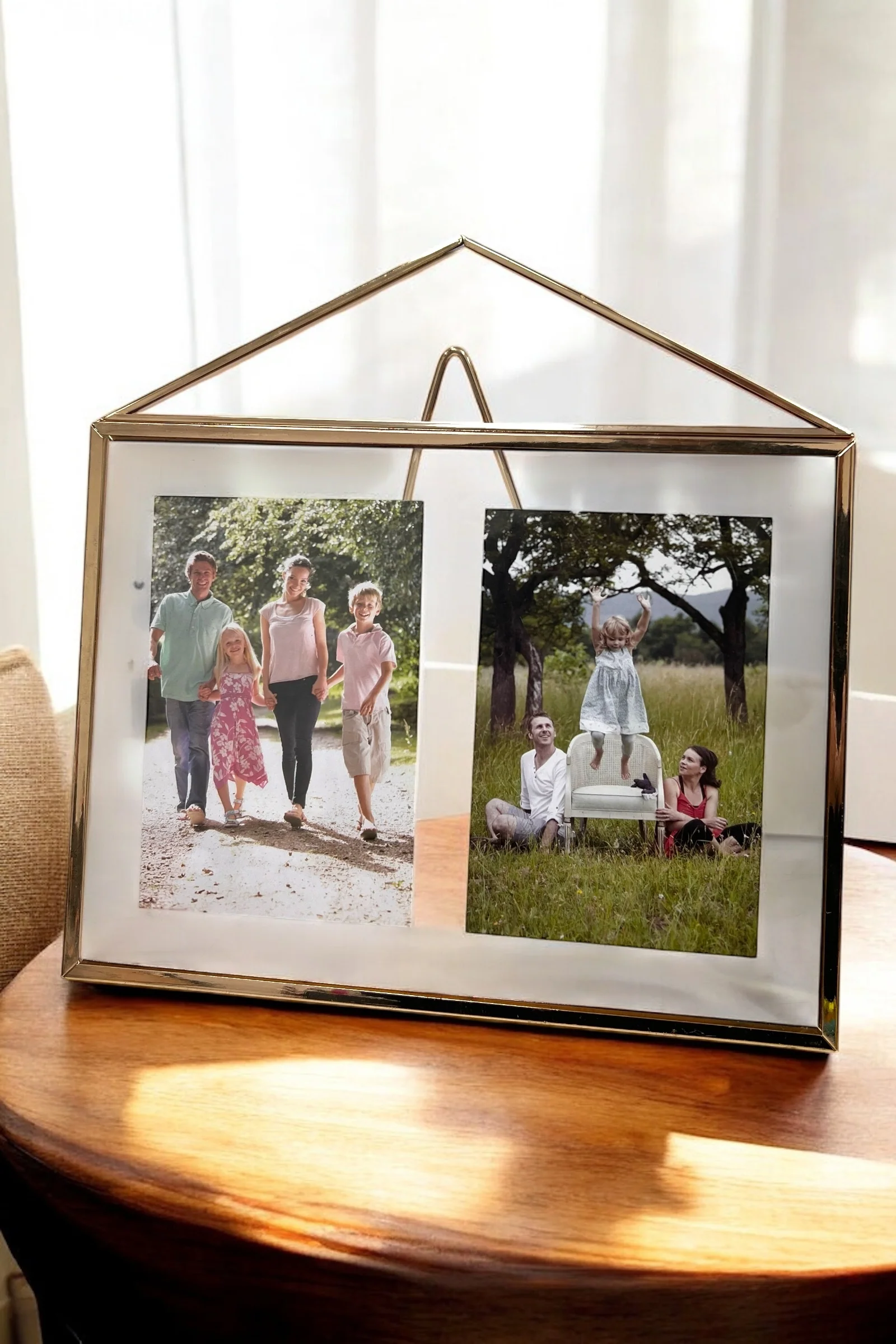 Large Brass House Shaped Photo Frame