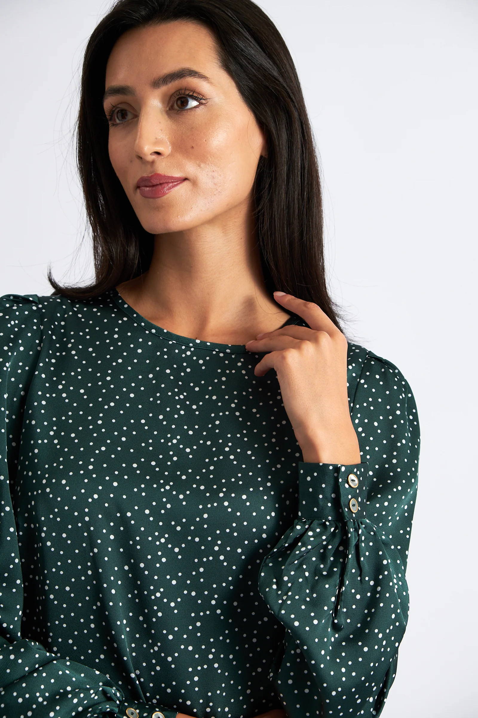 Lima Speckle Blouse Green - Image 3