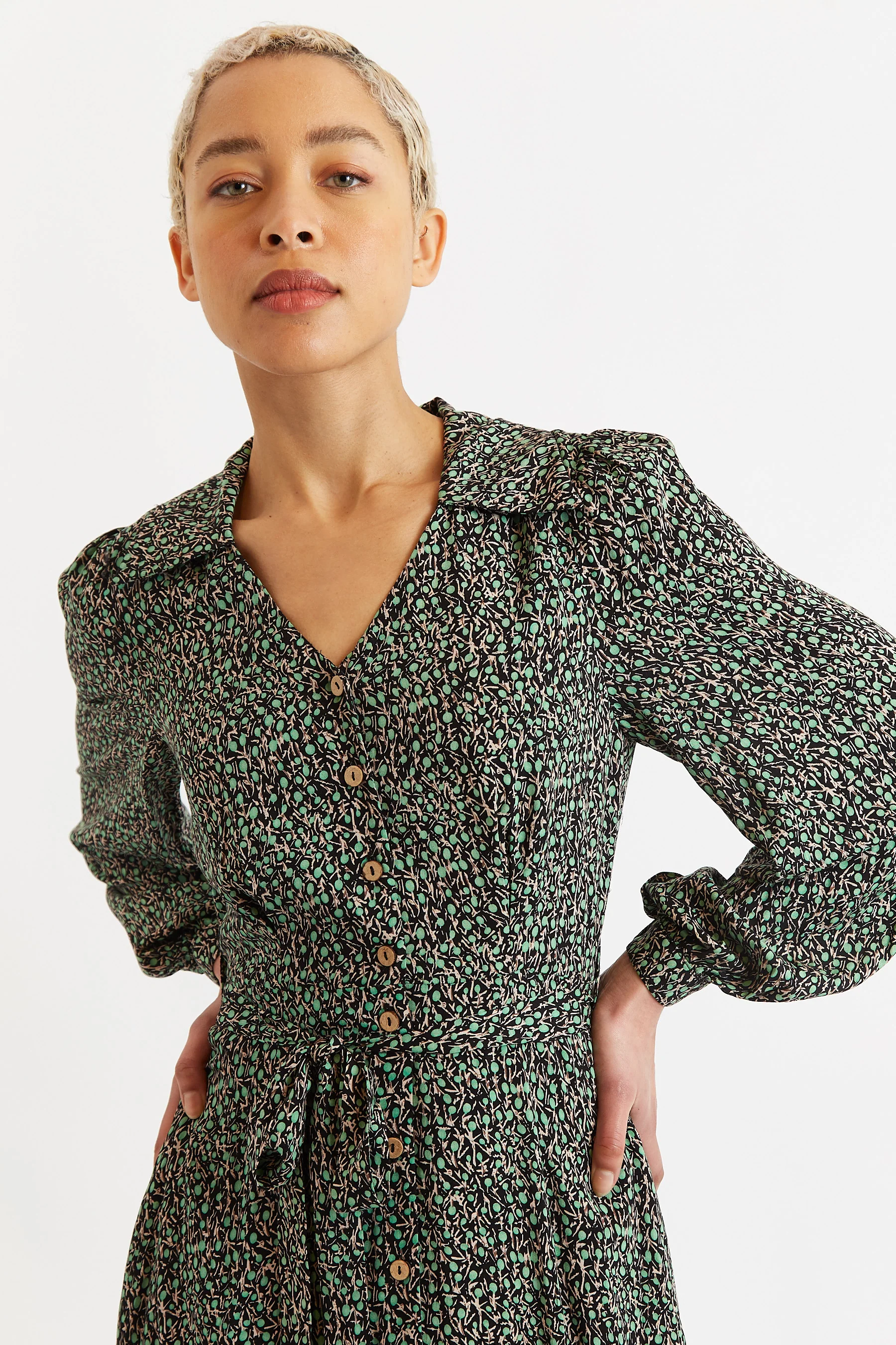 Loria Sugar Plum Print Midi Shirt Dress - Image 3
