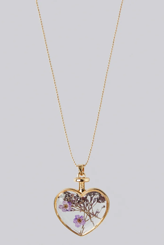 Adina Flower Necklace in Purple - Image 2
