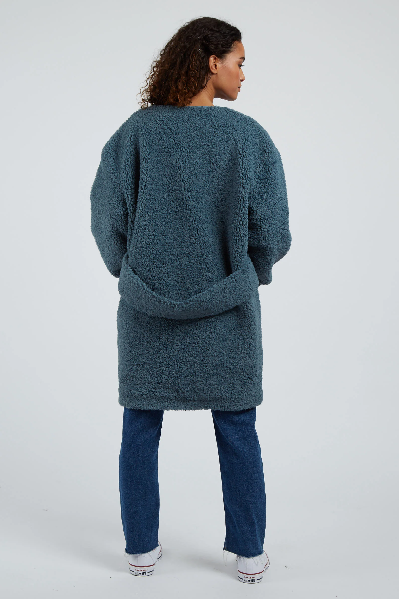 Aldora Borg Coat - Teal - Image 2