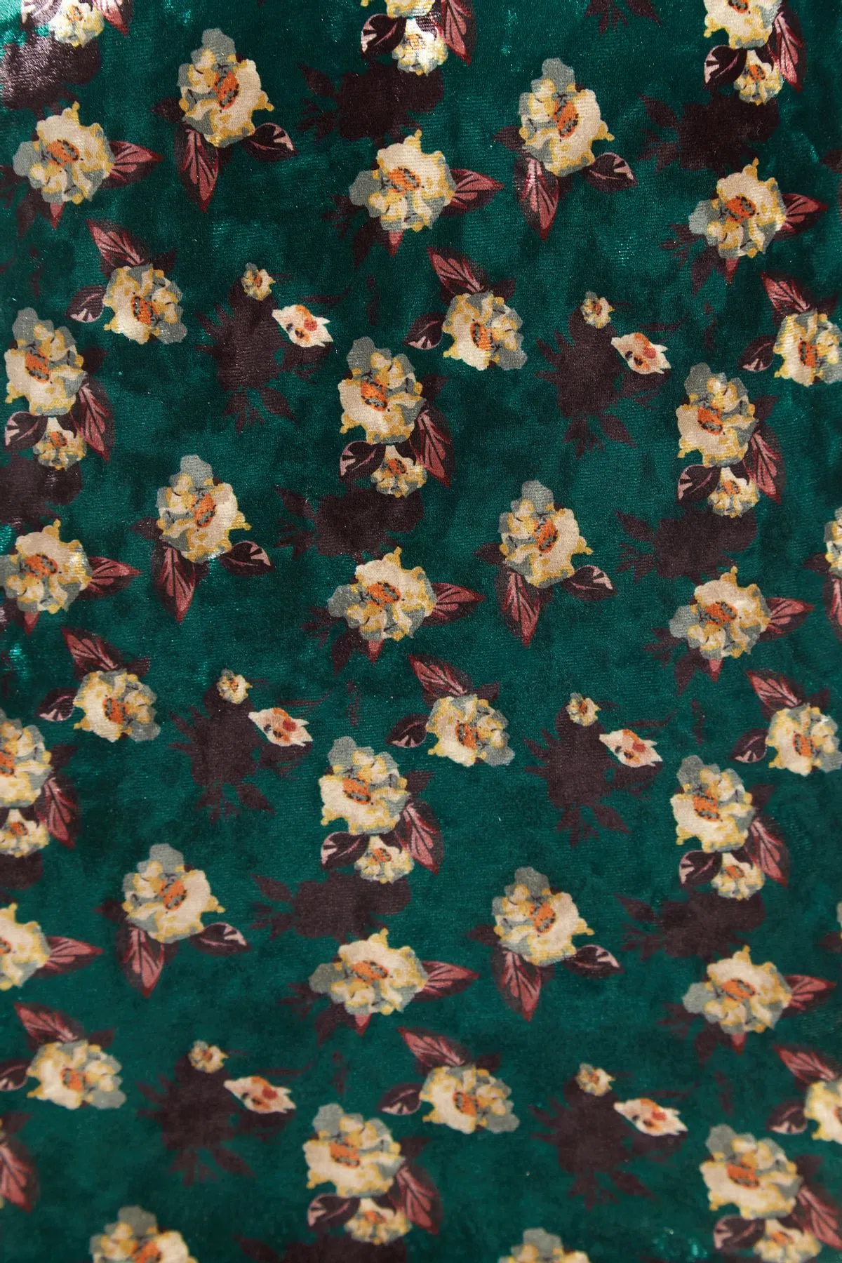 Louche Annalise Paintbrush Print Velvet V Neck Mini Dress - Image 6