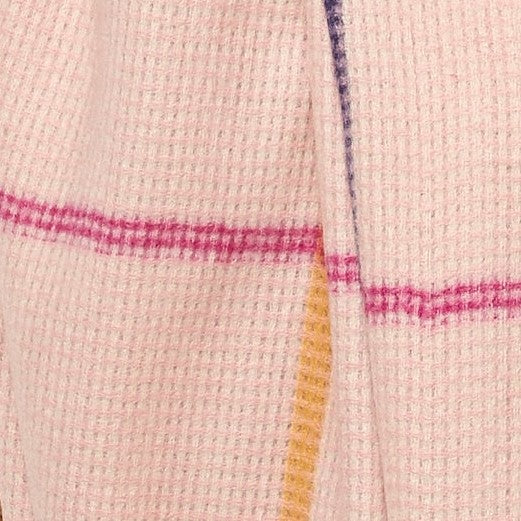 Louche Aoife Fluffy Warm Handle Woven Check Scarf With Tassels - Pink - Image 3