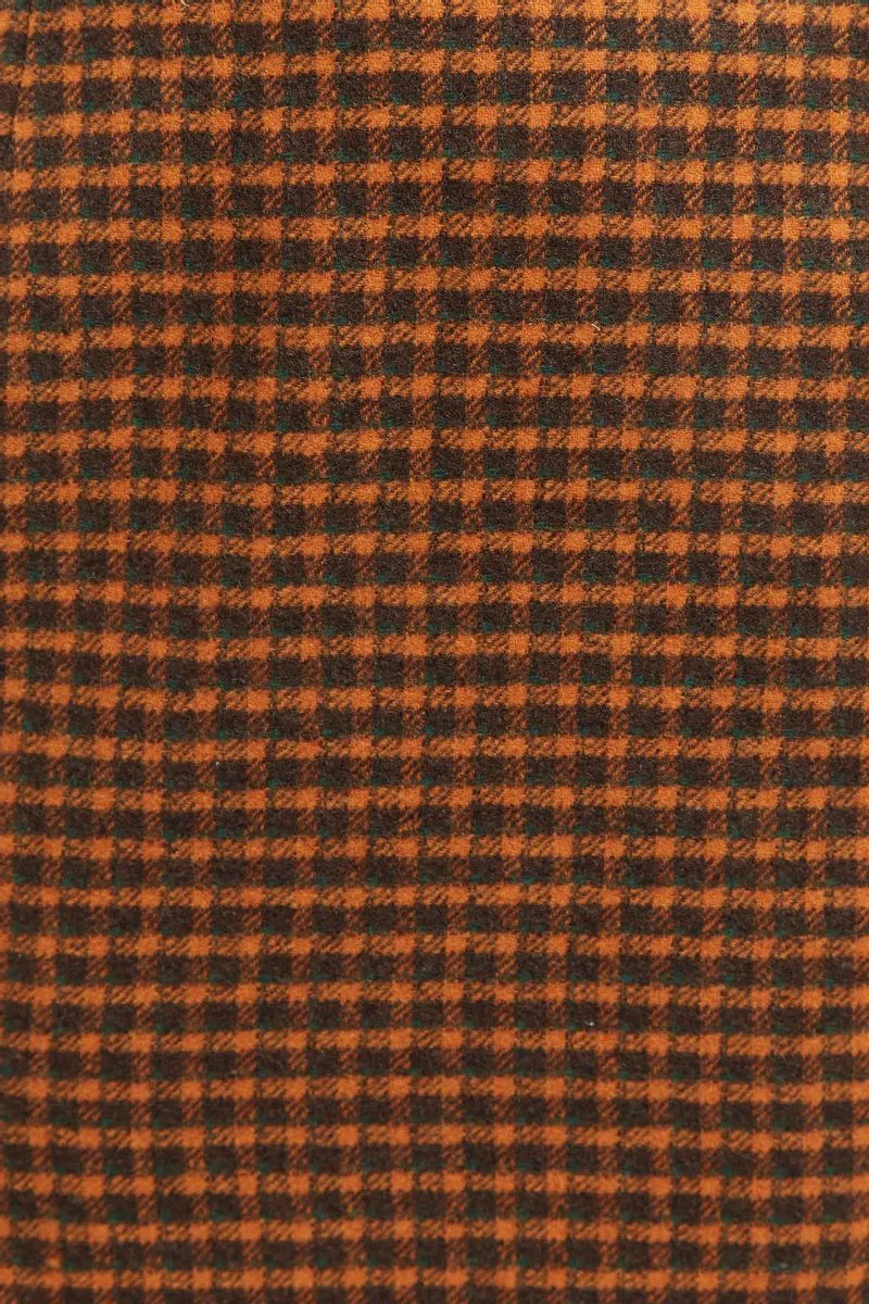 Louche Aubin Cottage Check A Line Mini Skirt Ginger - Image 4