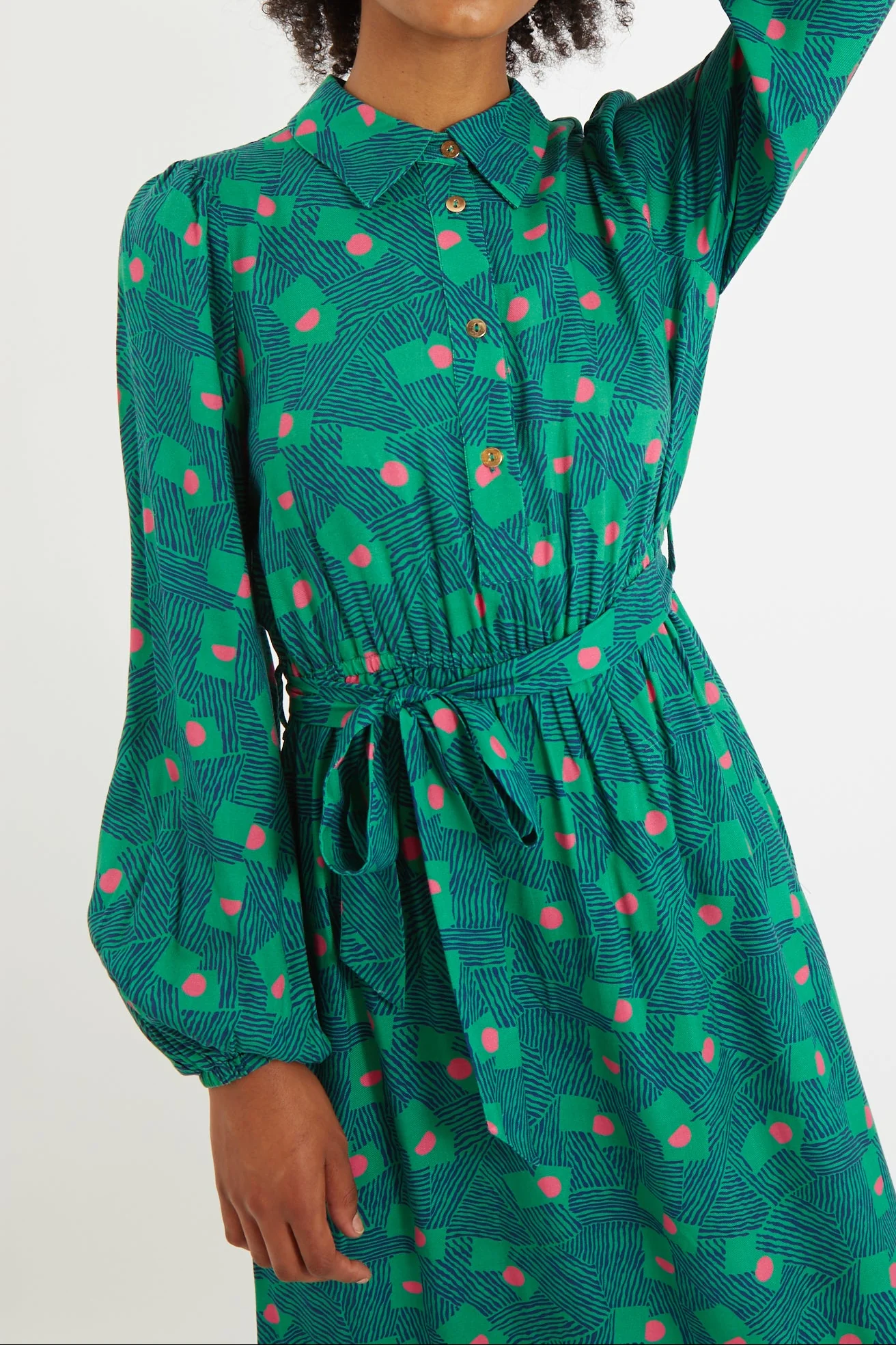 Bron Bauhaus Abstract Print Midi Shirt Dress - Image 5