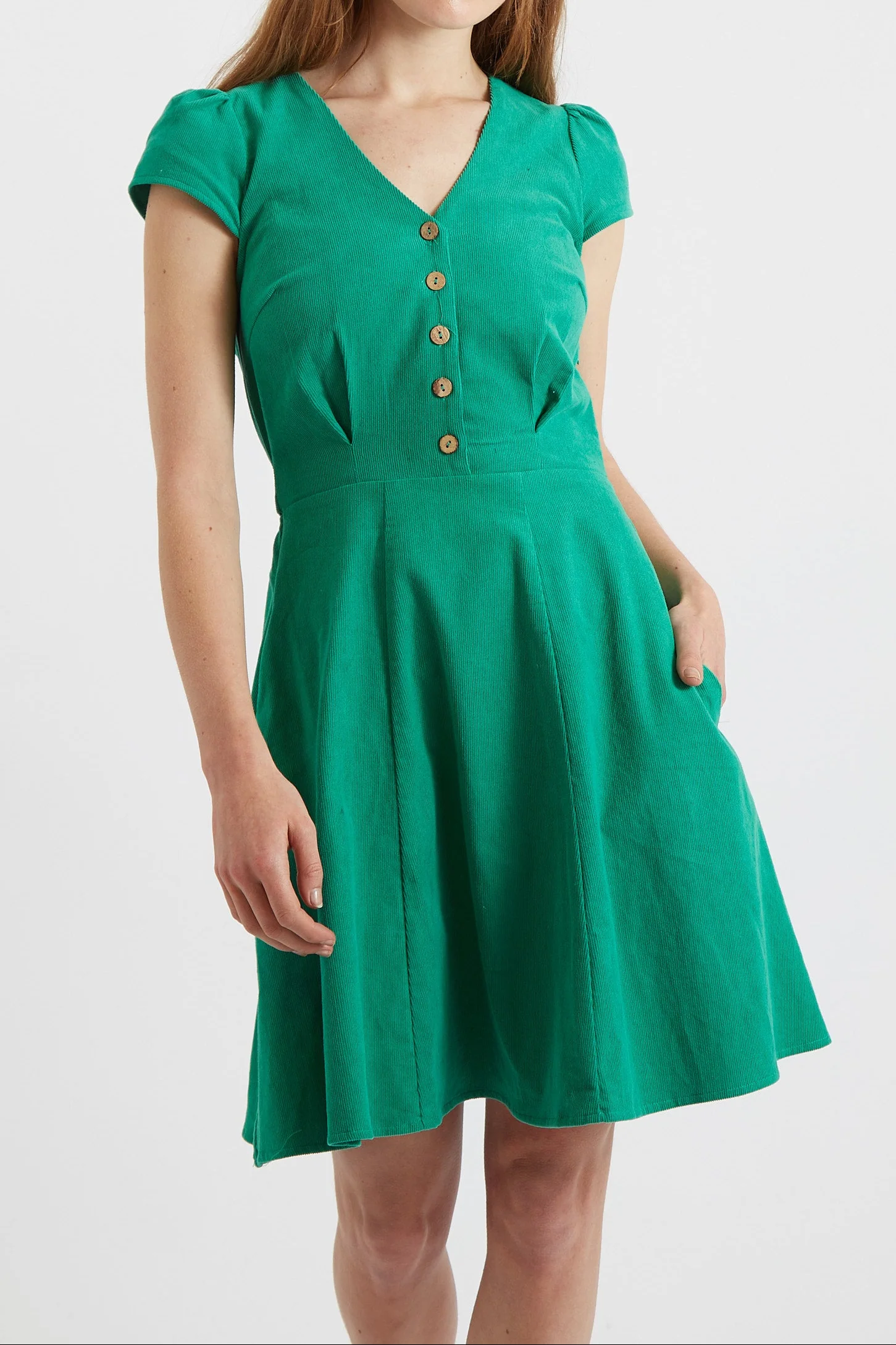 Cathleen Green Mini Baby Cord Tea Dress - Image 5