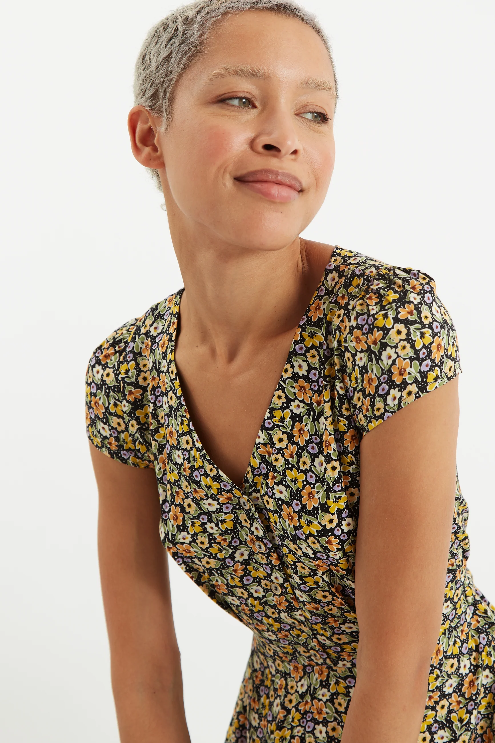 Cathleen Mini Santa Fe Floral Tea Dress - Image 4