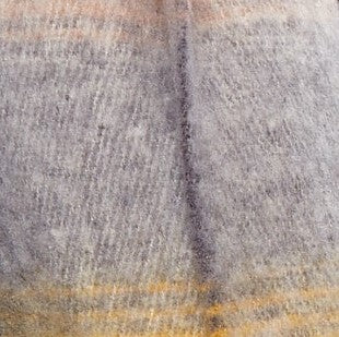Louche Ciara Cosy Fluffy Striped Tassel Scarf - Grey - Image 5
