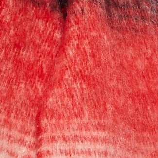 Louche Ciara Cosy Fluffy Striped Tassel Scarf - Red - Image 5