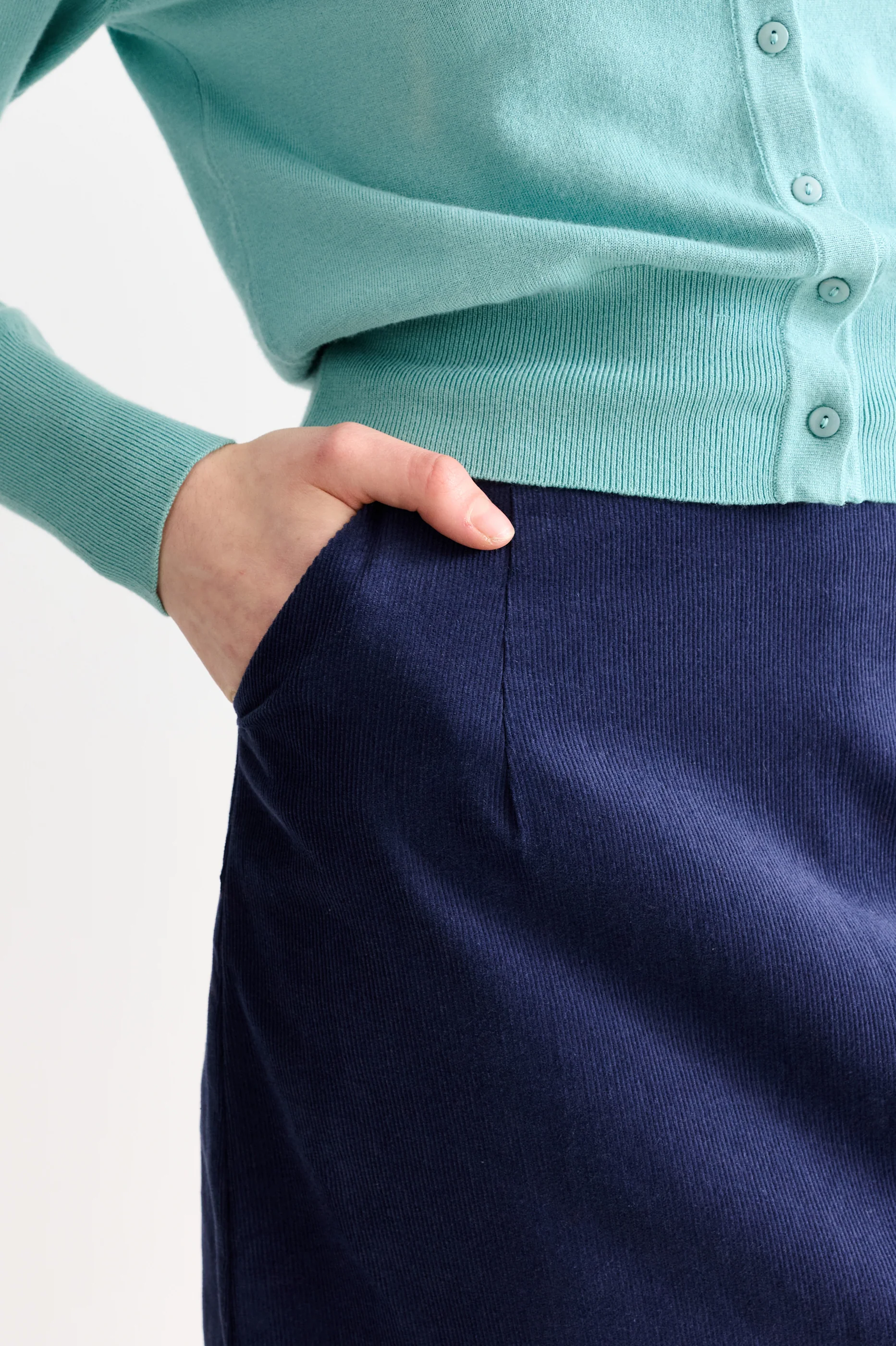 Dylan Baby Cord A Line Mini Skirt Navy - Image 3