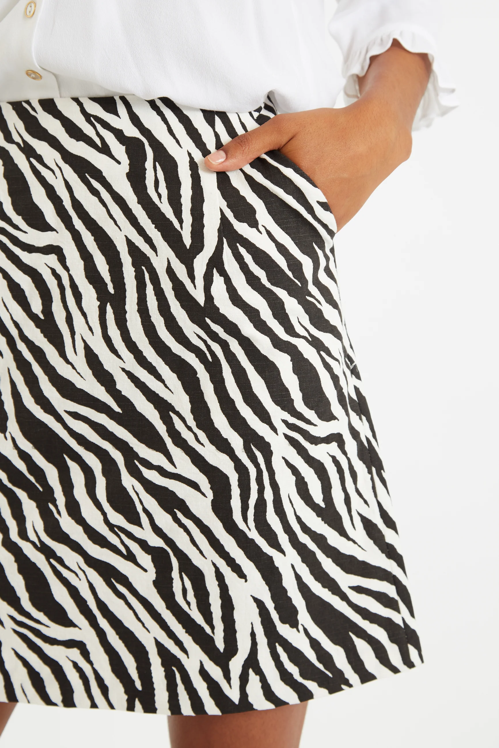 Dylan Zebra Print A Line Mini Skirt - Image 5