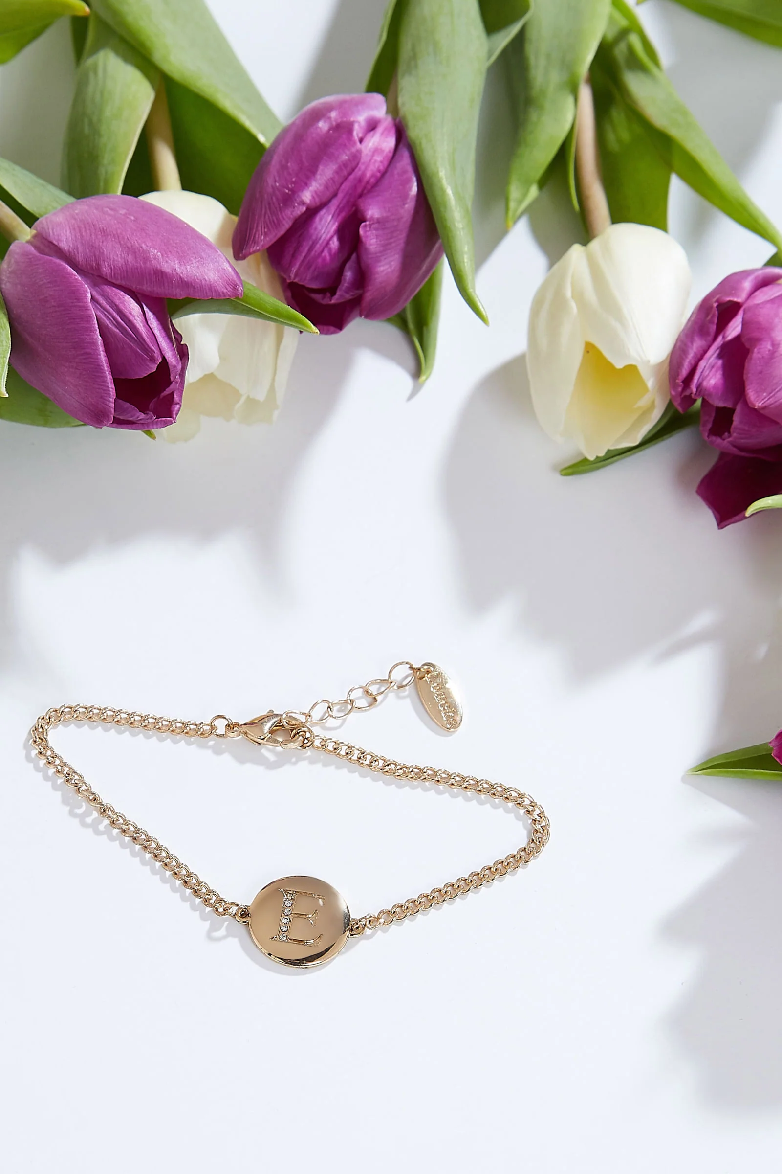 Louche Emily Personal Letter Disc Bracelet Gold - Image 5