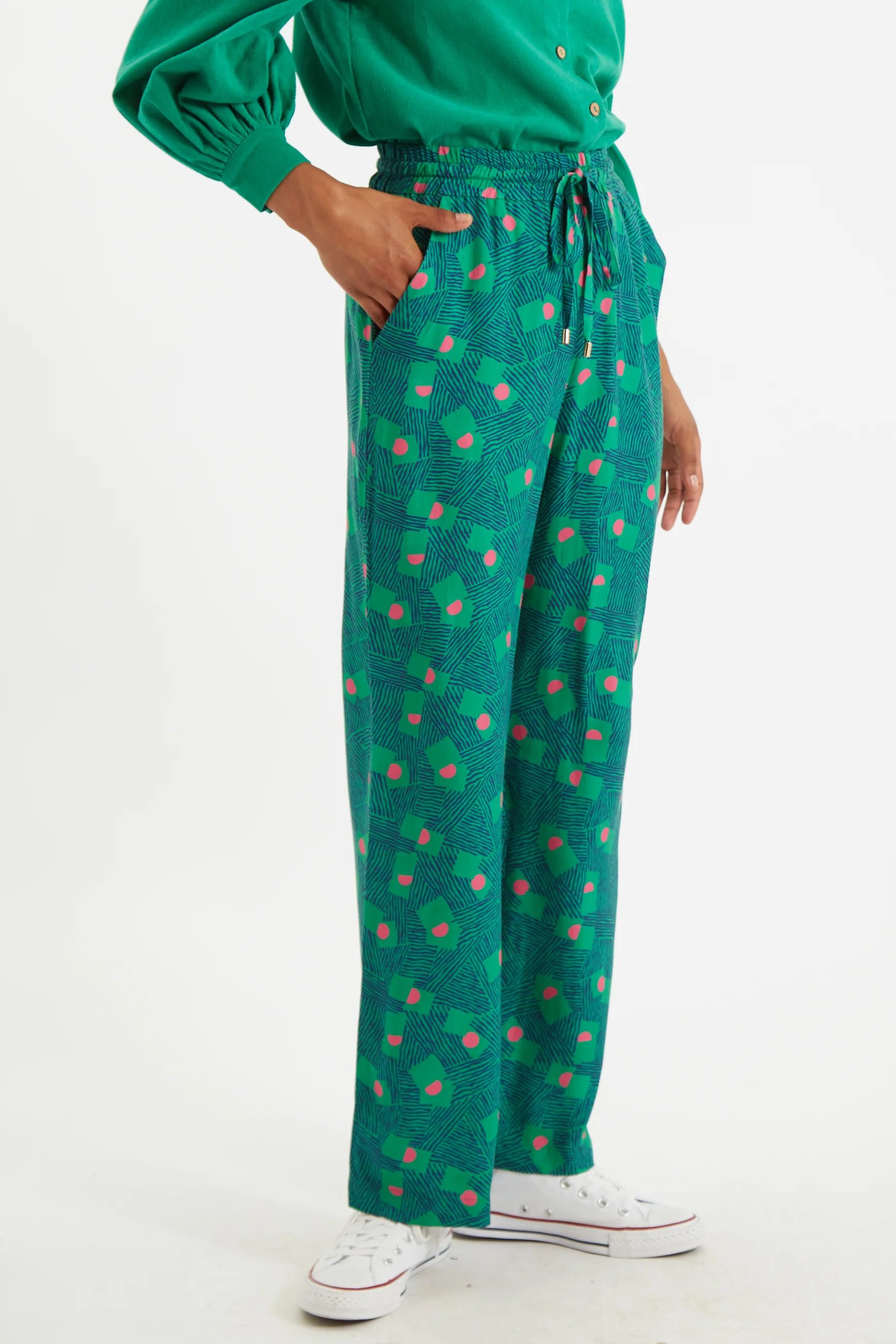 Emmanuelle Bauhaus Abstract Pyjama Style Trousers - Image 2