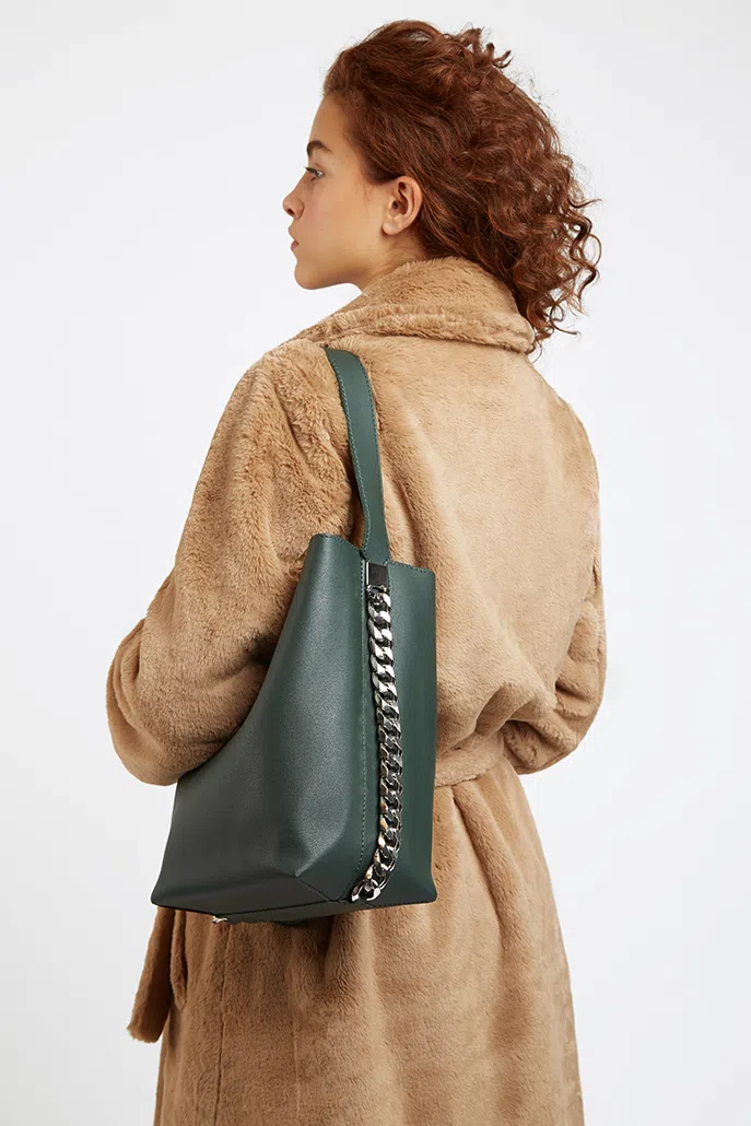 Louche Gorliss Chain Shoulder Bag - Green - Image 4