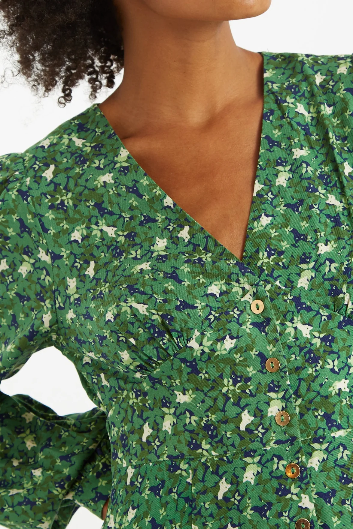 Louche Hedi Cat Camo Long Sleeved Mini Dress - Image 3
