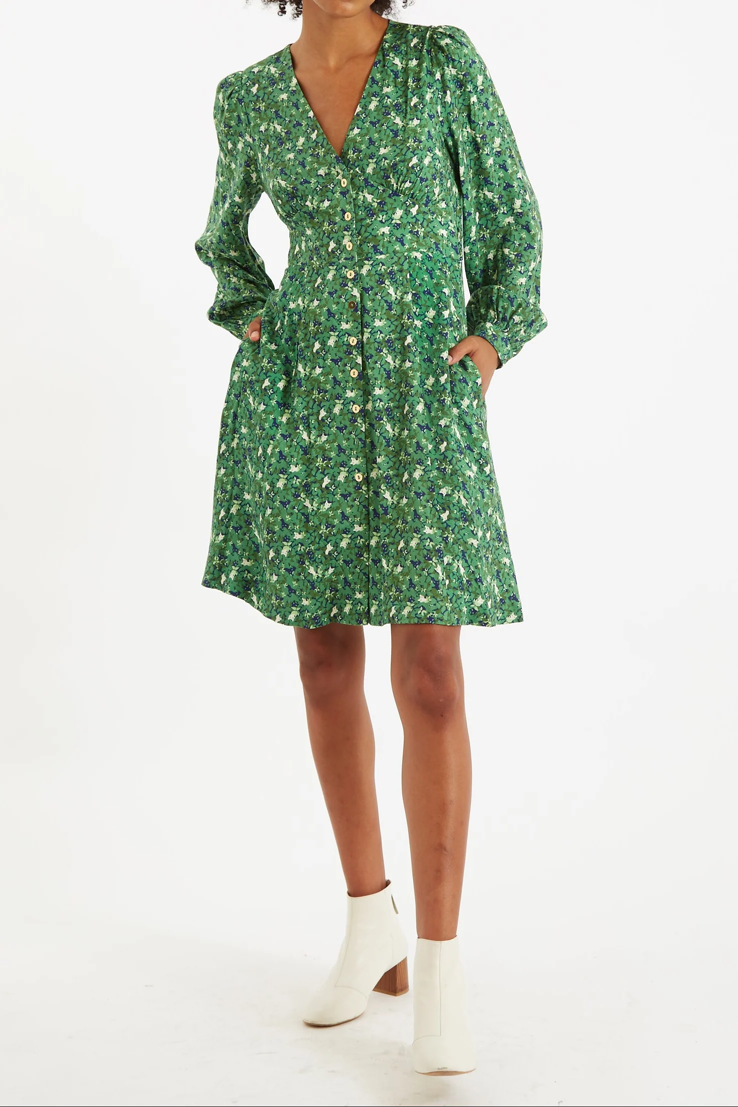 Louche Hedi Cat Camo Long Sleeved Mini Dress - Image 5