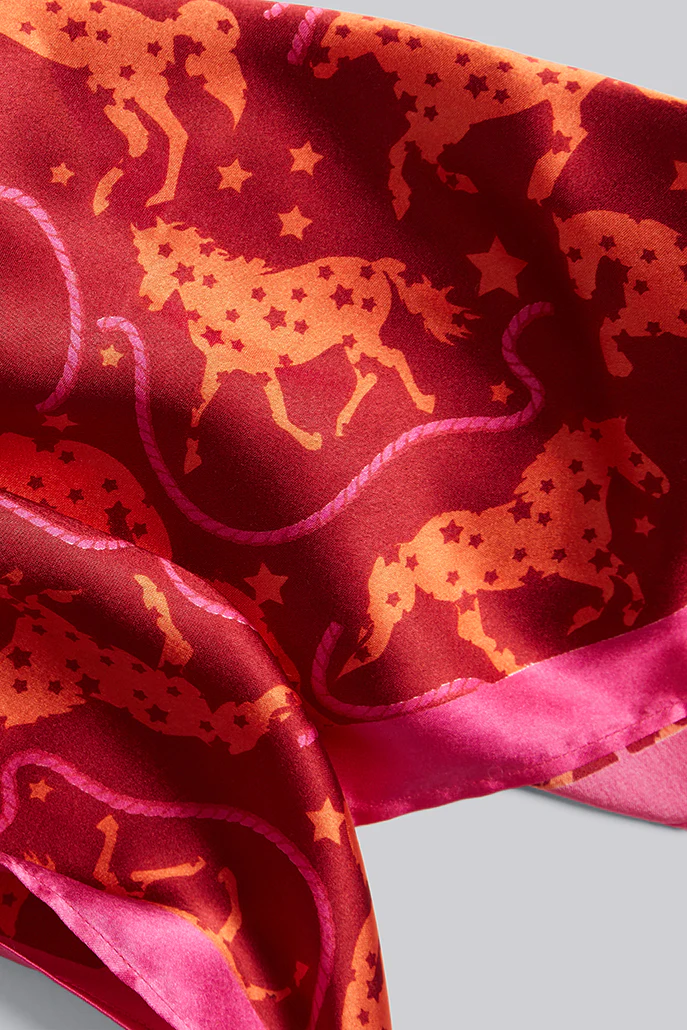 Louche Horse Scarf - Pink - Image 5
