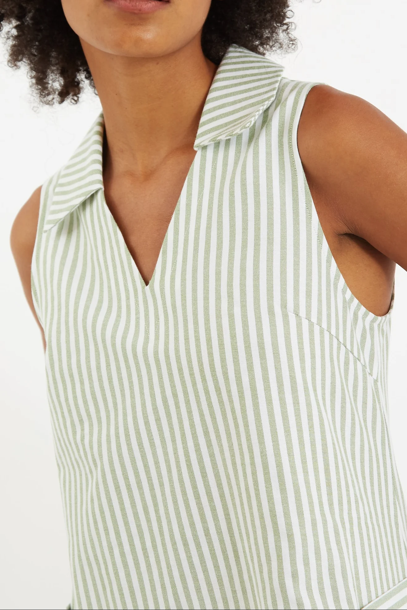 Jerrika Sail Stripe A Line Mini Dress Green - Image 5