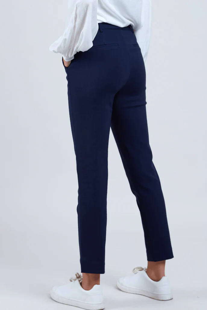 Louche Joele Slim Fit Trouser - Navy - Image 3