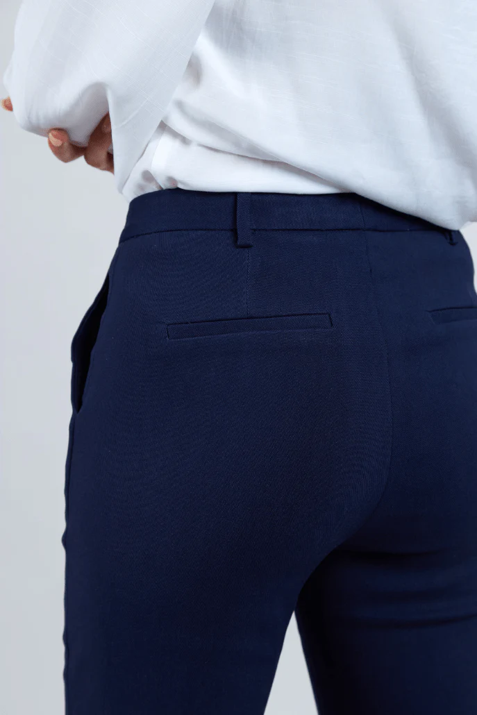 Louche Joele Slim Fit Trouser - Navy - Image 4
