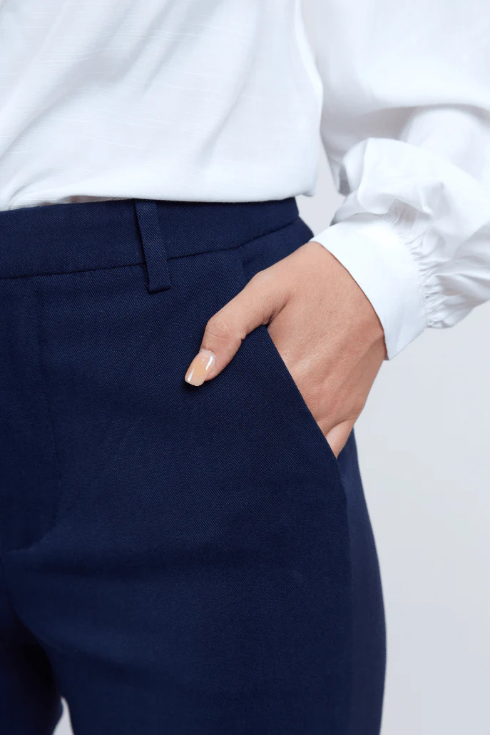 Louche Joele Slim Fit Trouser - Navy - Image 5