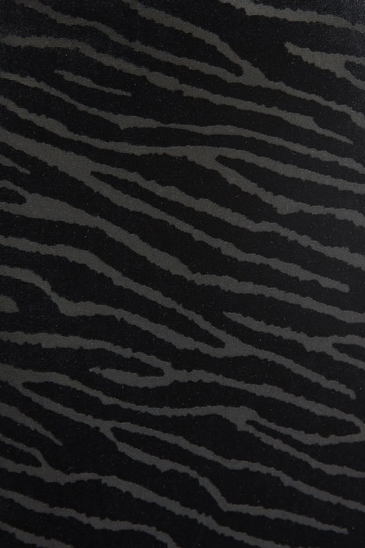 Krystel Zebra Devore Feather Trim Midi Dress Black - Image 5