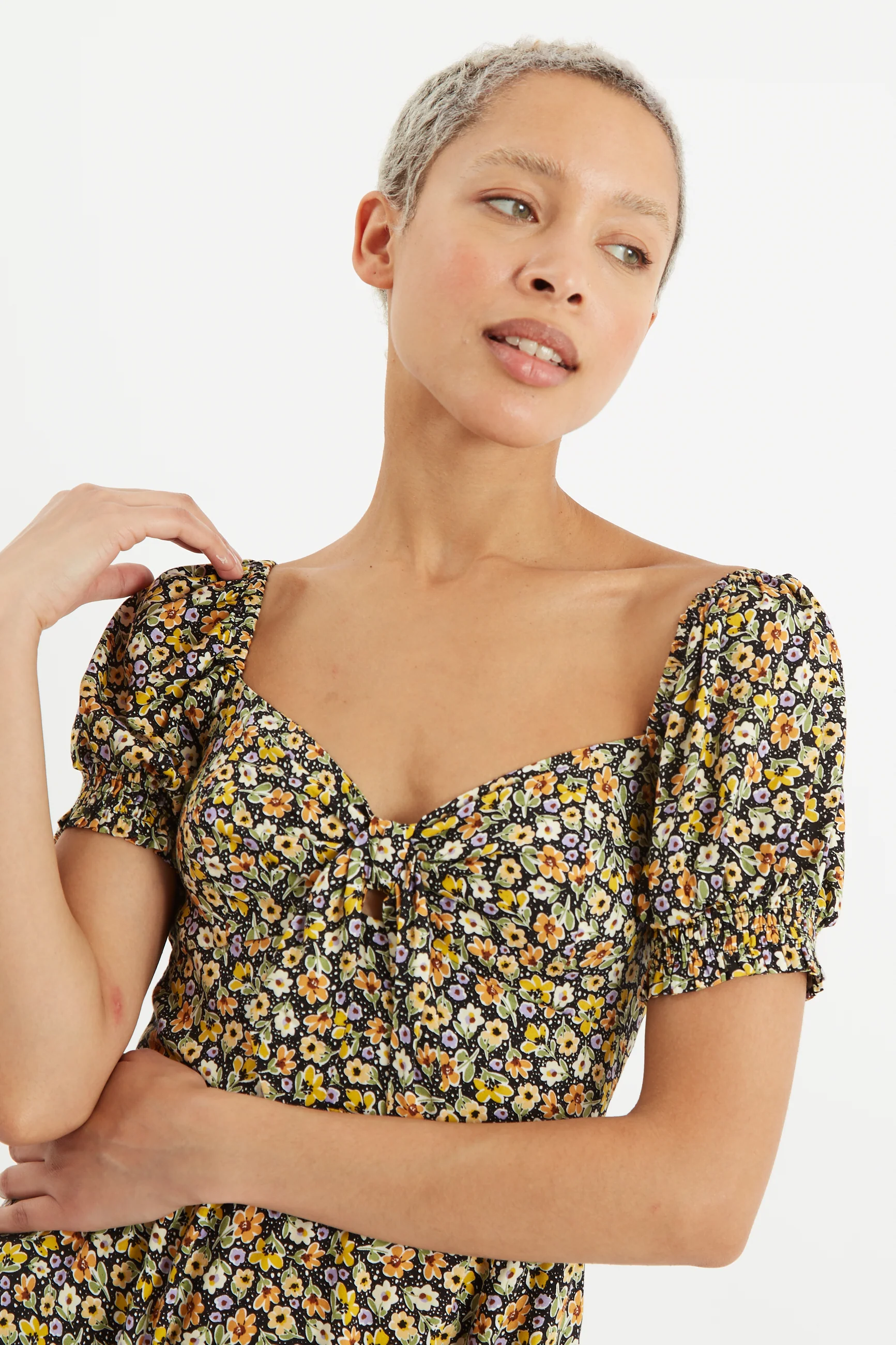 Luiza Santa Fe Floral Front Tie Mini Dress - Image 4
