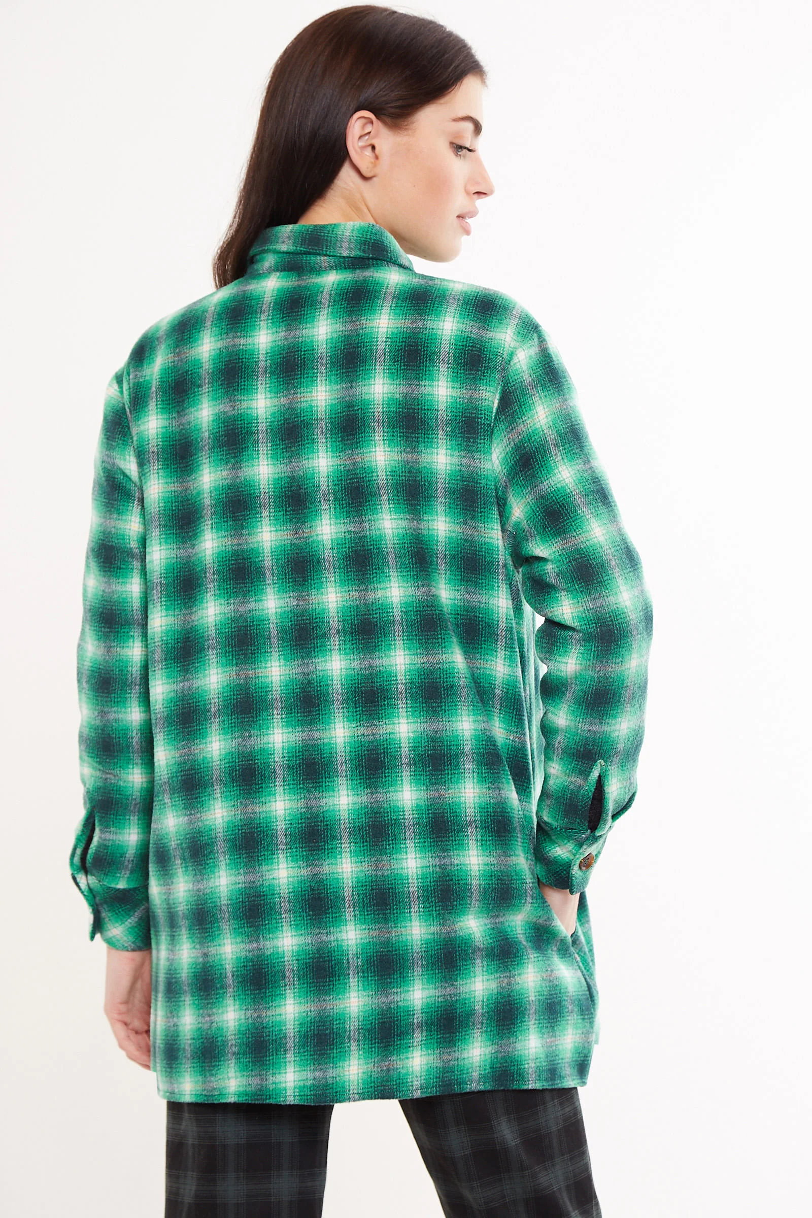 Louche Meriam Check Shacket Green - Image 2