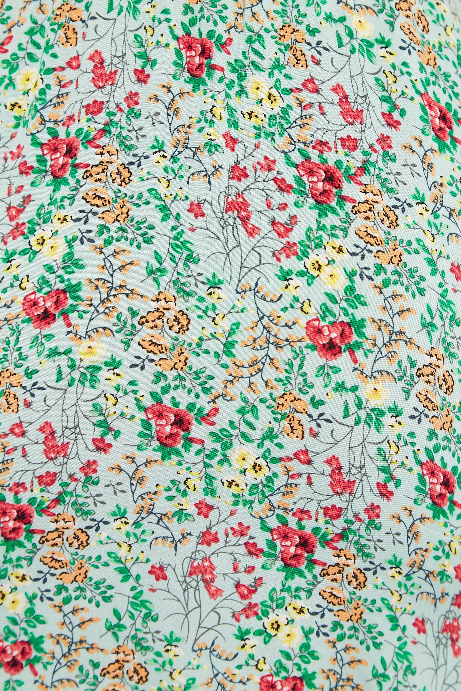 Louche Merle Flower Show Print V Neck Short Sleeve Tea Dress Green - Image 6