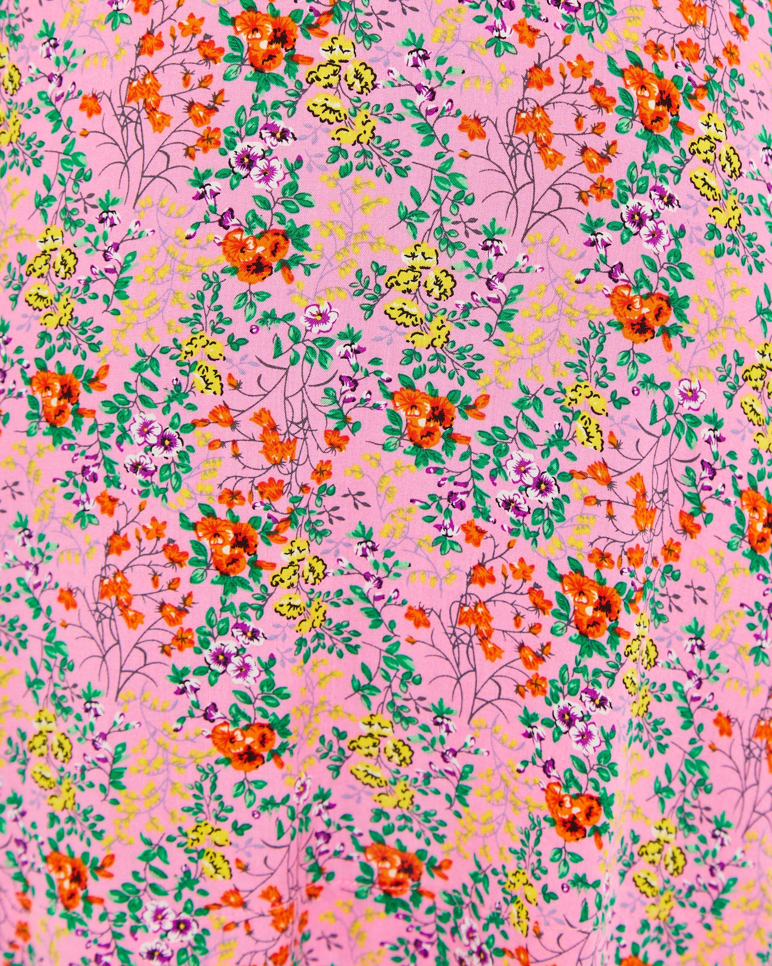 Louche Merle Flower Show Print V Neck Short Sleeve Tea Dress Pink - Image 6