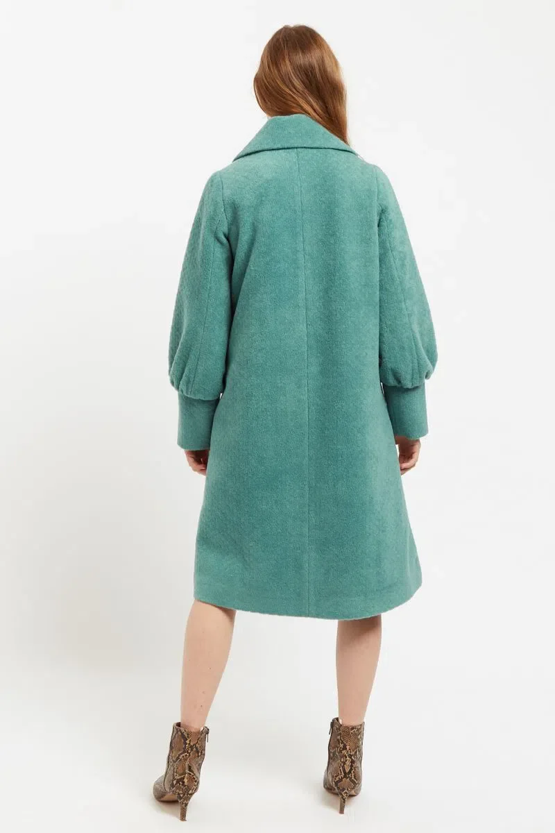 Mischa Statement Sleeve Coat Green - Image 2