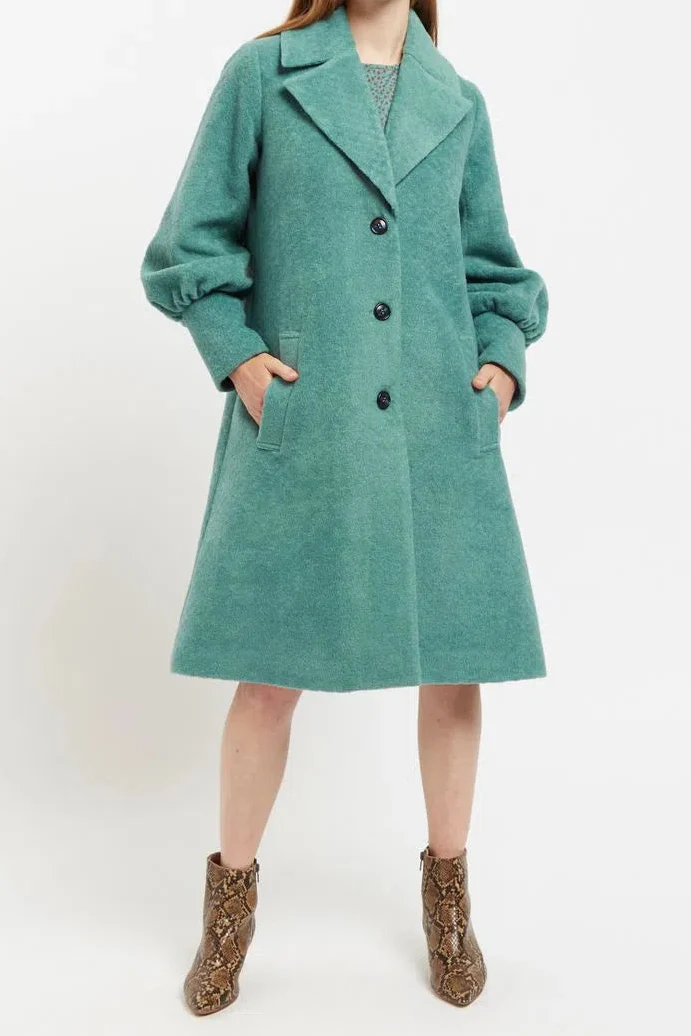 Mischa Statement Sleeve Coat Green - Image 3