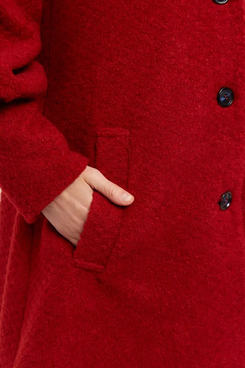 Mischa Statement Sleeve Coat Red - Image 3