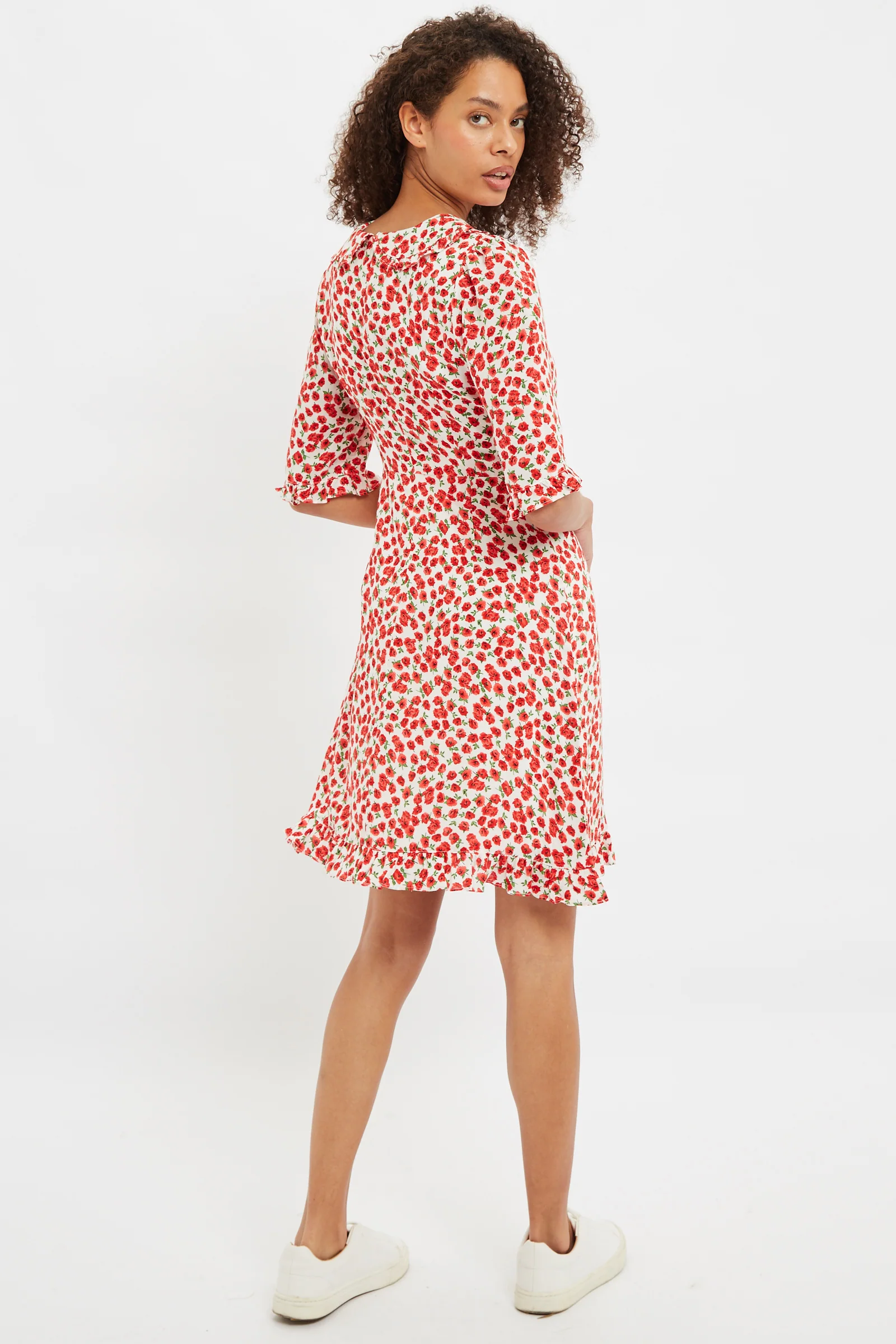 Louche Myfanwy Roses Roses Print Short Sleeve Mini Dress - Image 2