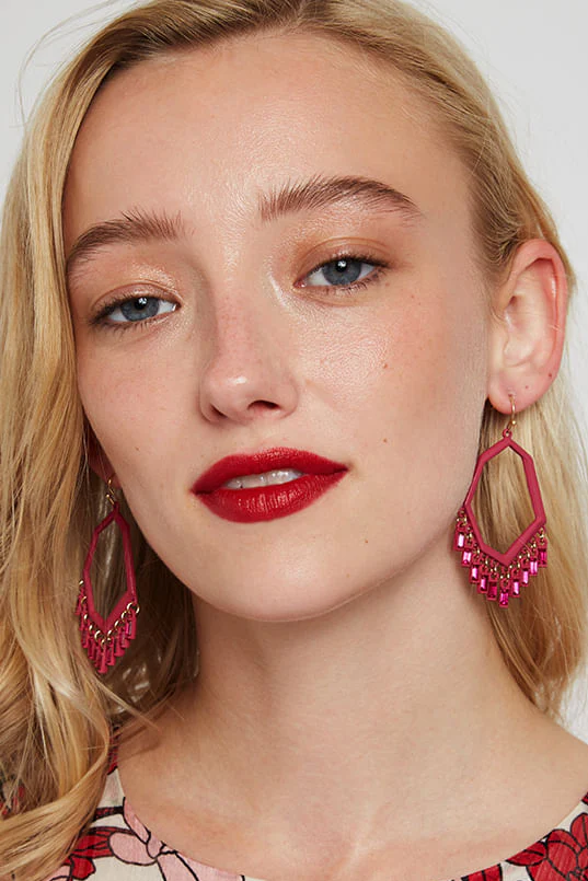 Louche Paula Geometic Shaped Pendant Stone Earrings