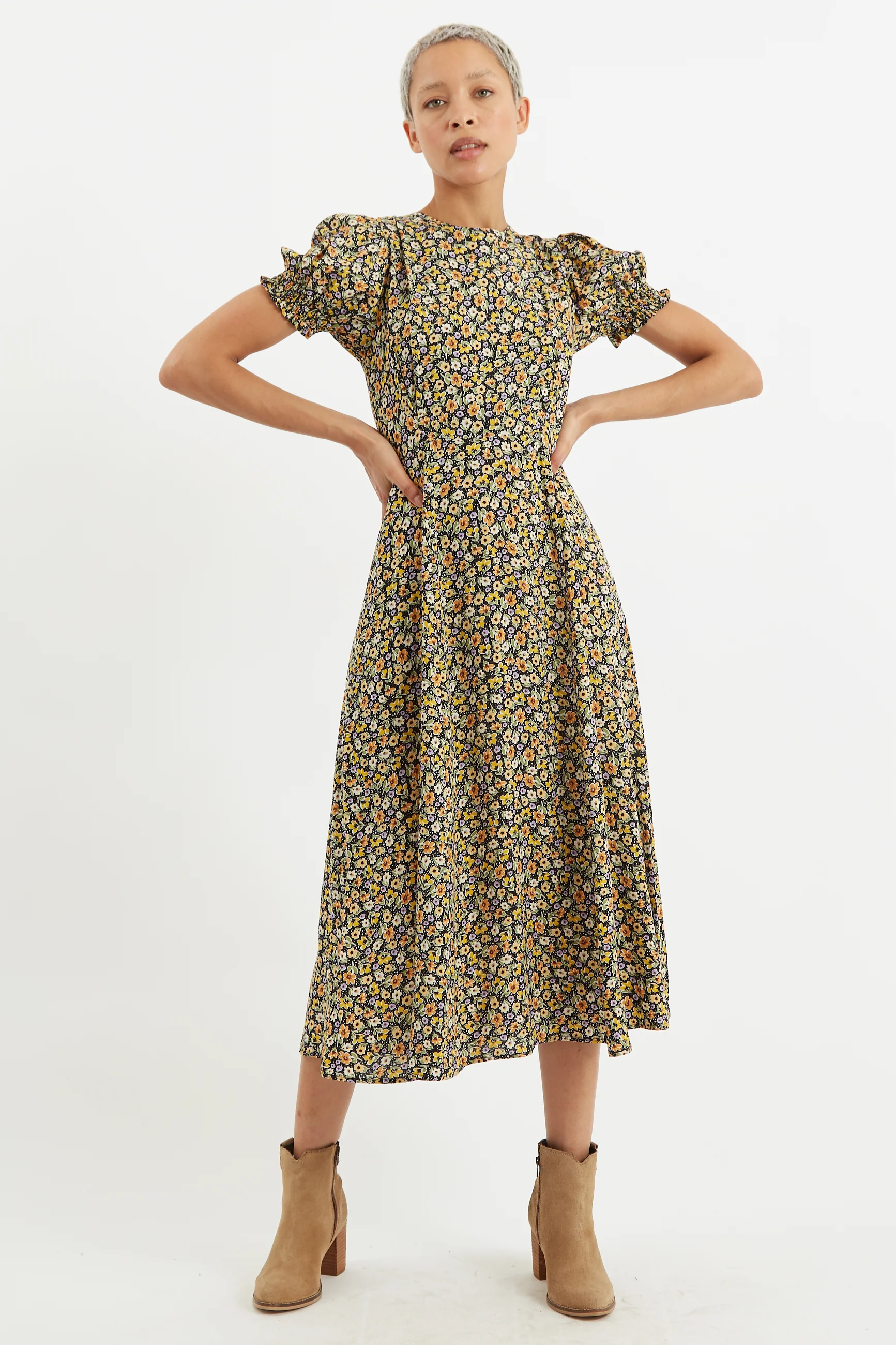 Romola Santa Fe Floral Laced Back Midi Dress - Image 2